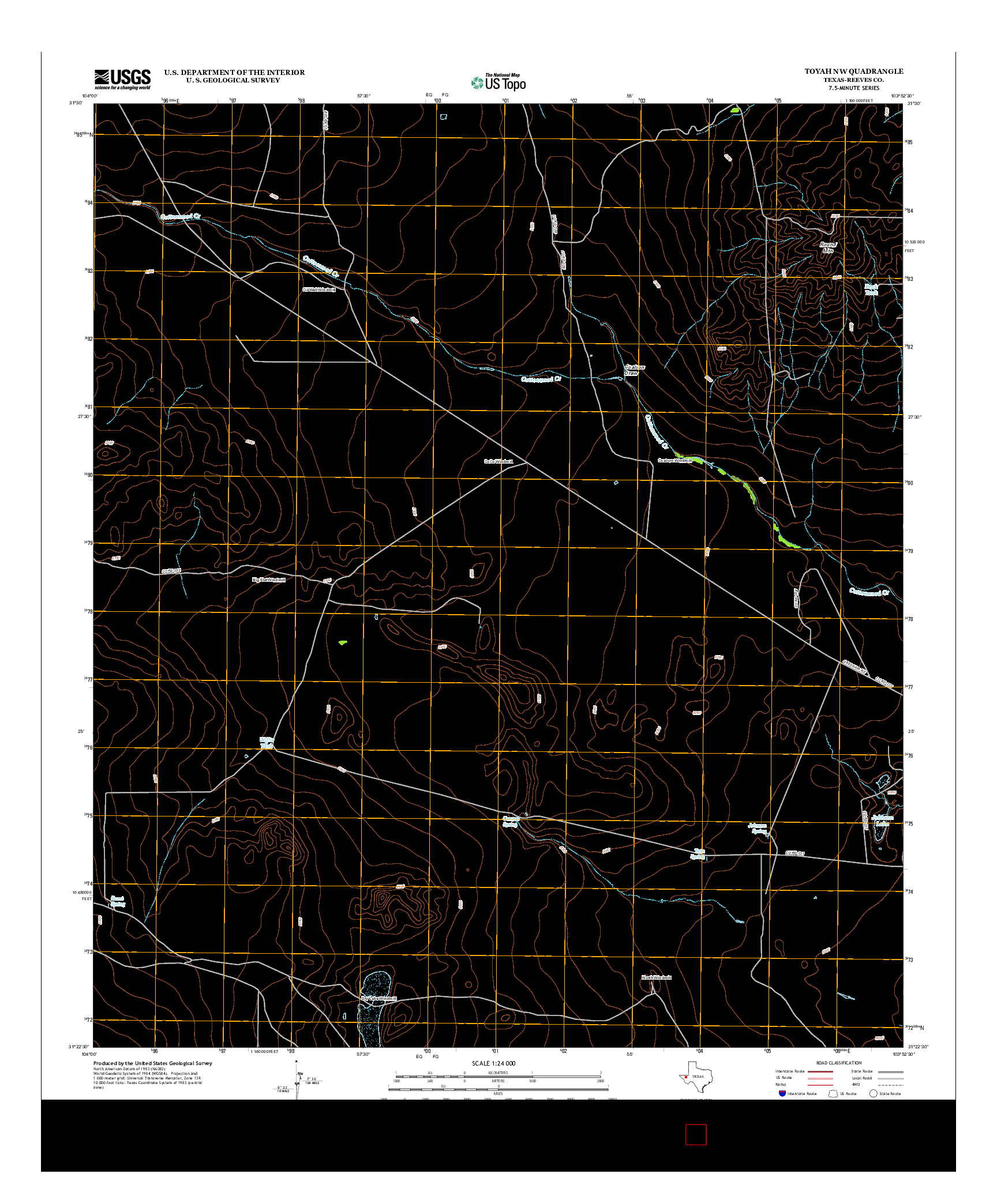 USGS US TOPO 7.5-MINUTE MAP FOR TOYAH NW, TX 2013
