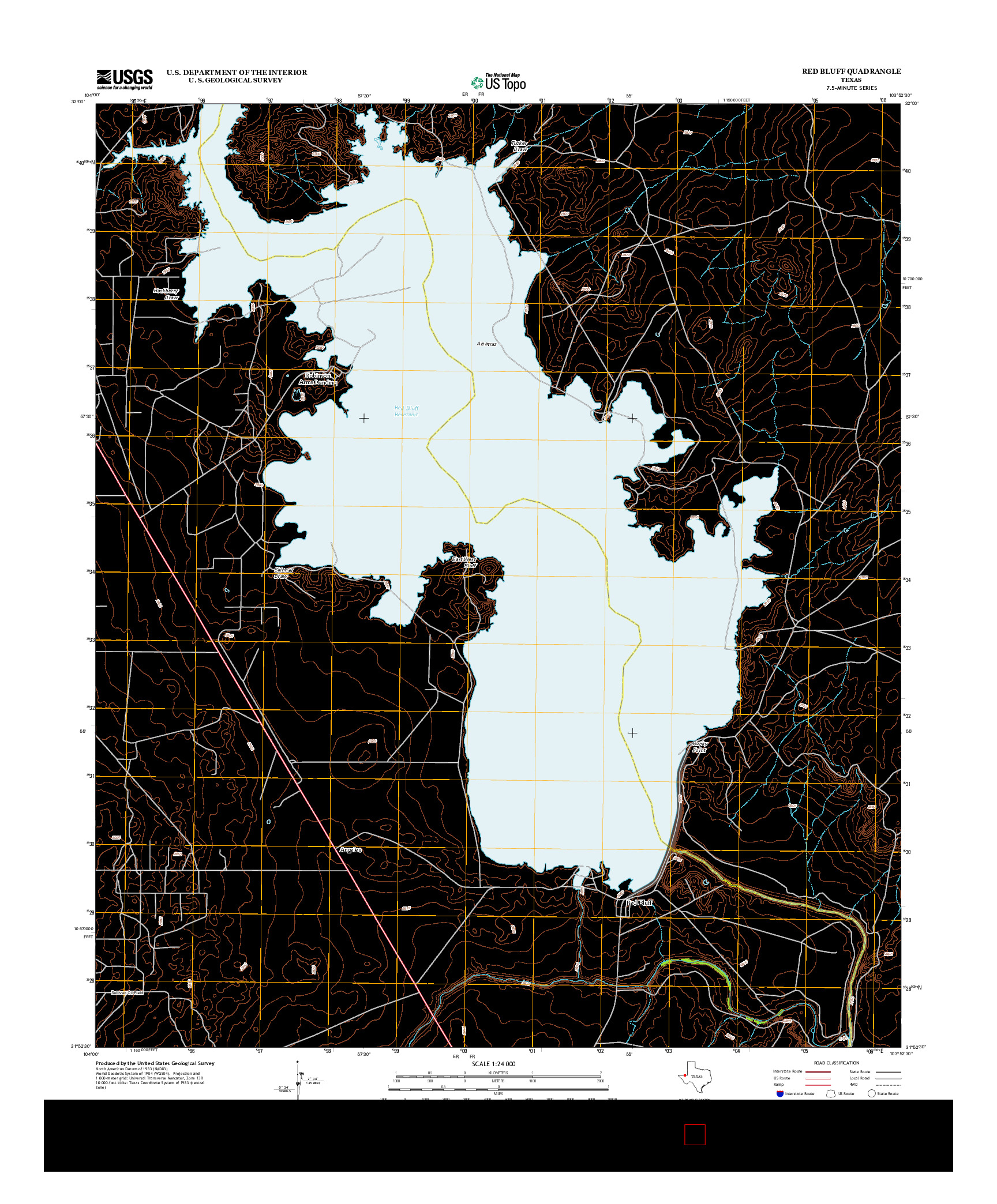 USGS US TOPO 7.5-MINUTE MAP FOR RED BLUFF, TX 2013