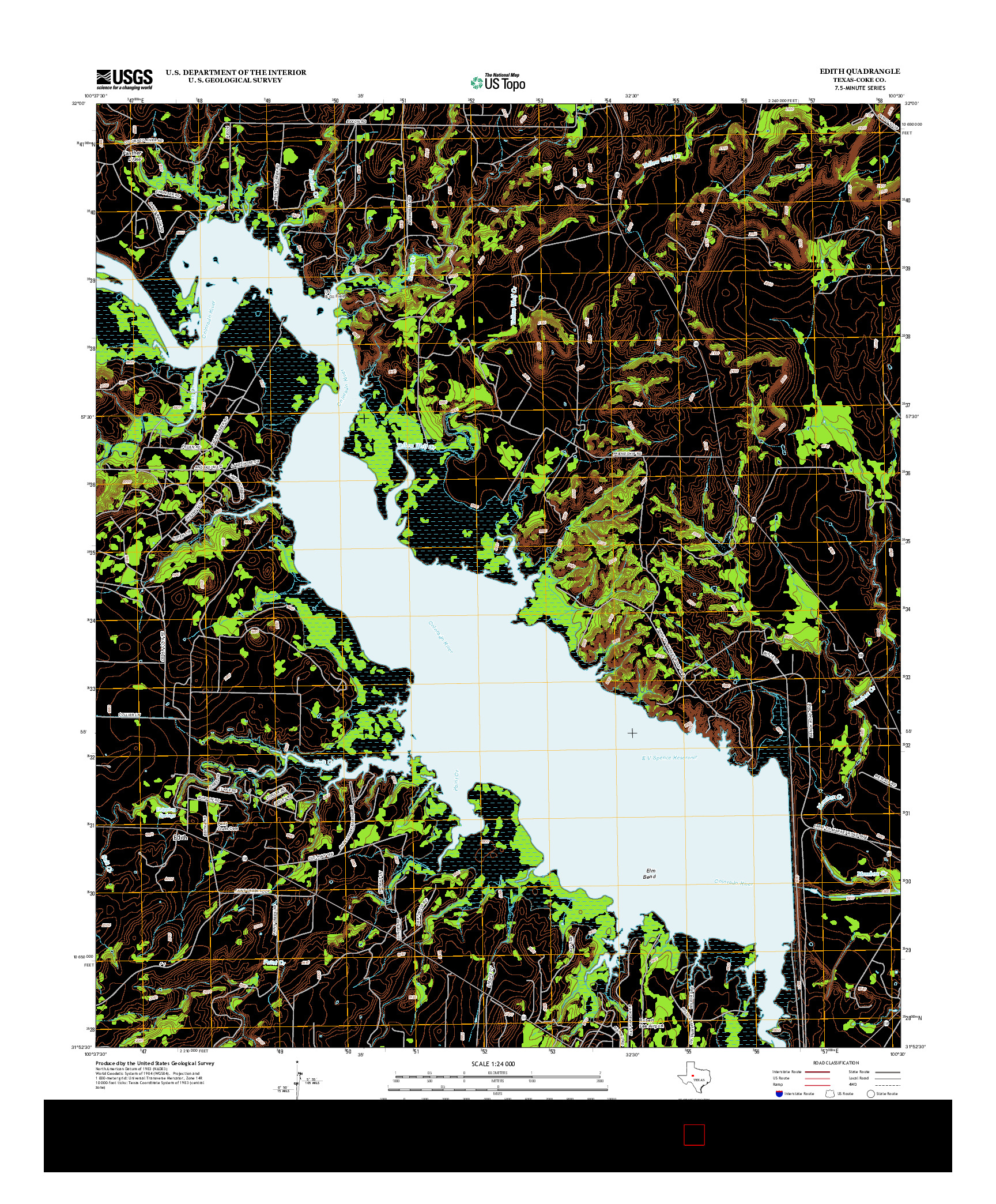 USGS US TOPO 7.5-MINUTE MAP FOR EDITH, TX 2013