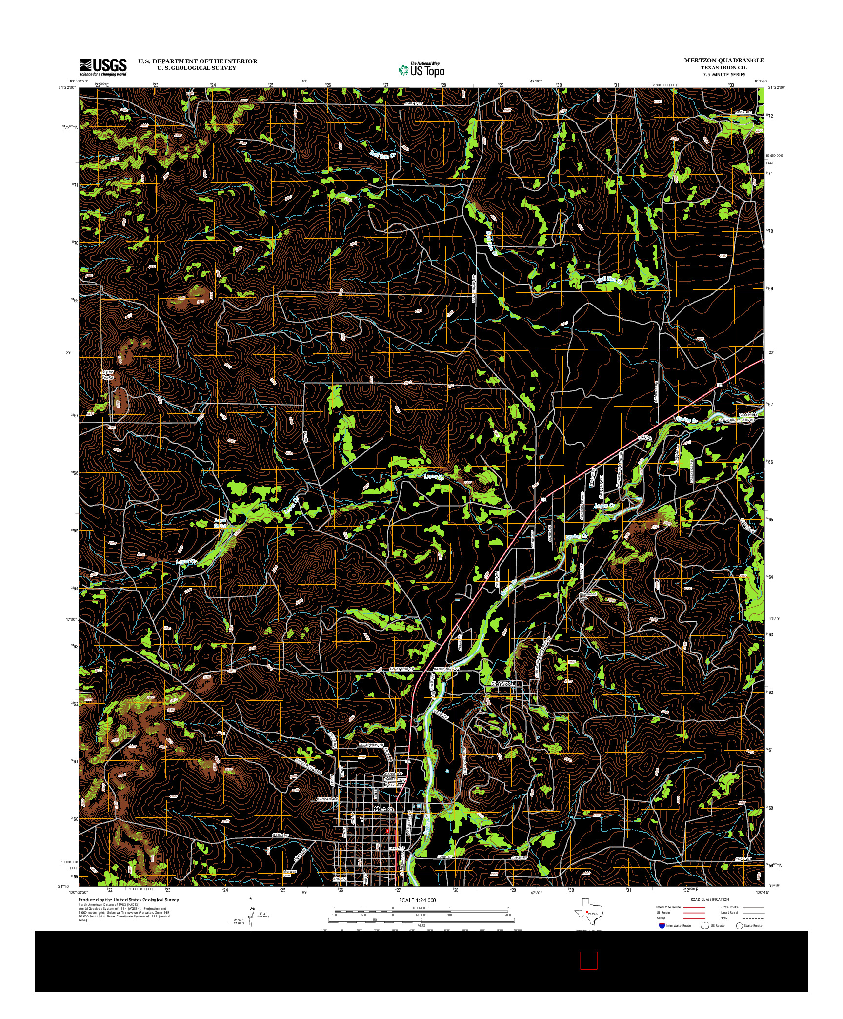 USGS US TOPO 7.5-MINUTE MAP FOR MERTZON, TX 2013