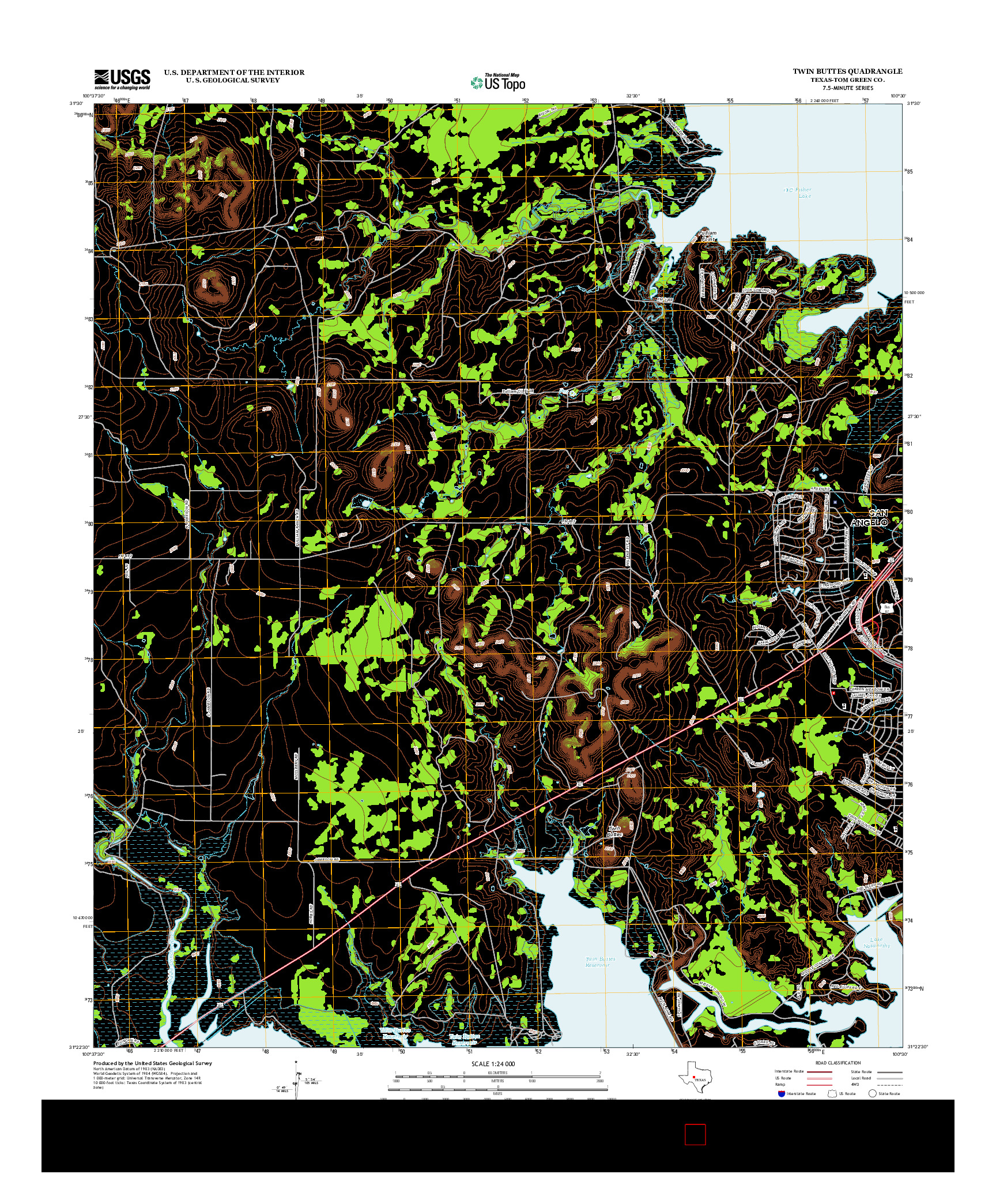 USGS US TOPO 7.5-MINUTE MAP FOR TWIN BUTTES, TX 2013