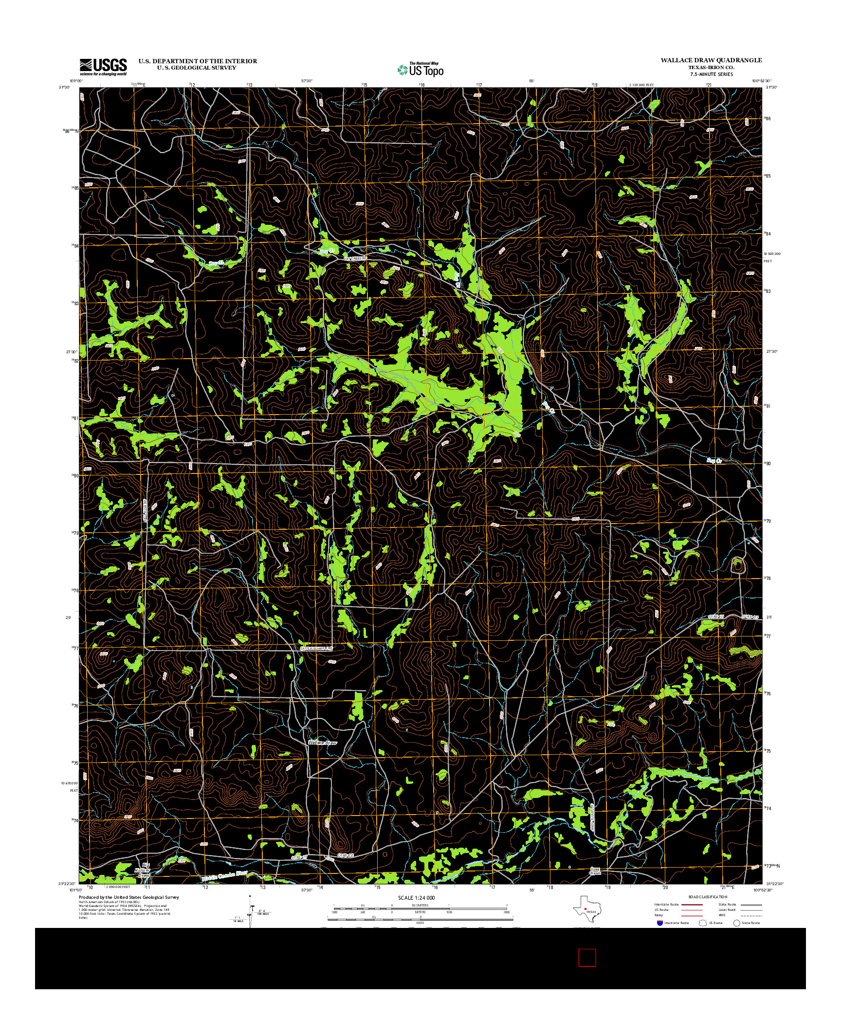 USGS US TOPO 7.5-MINUTE MAP FOR WALLACE DRAW, TX 2013