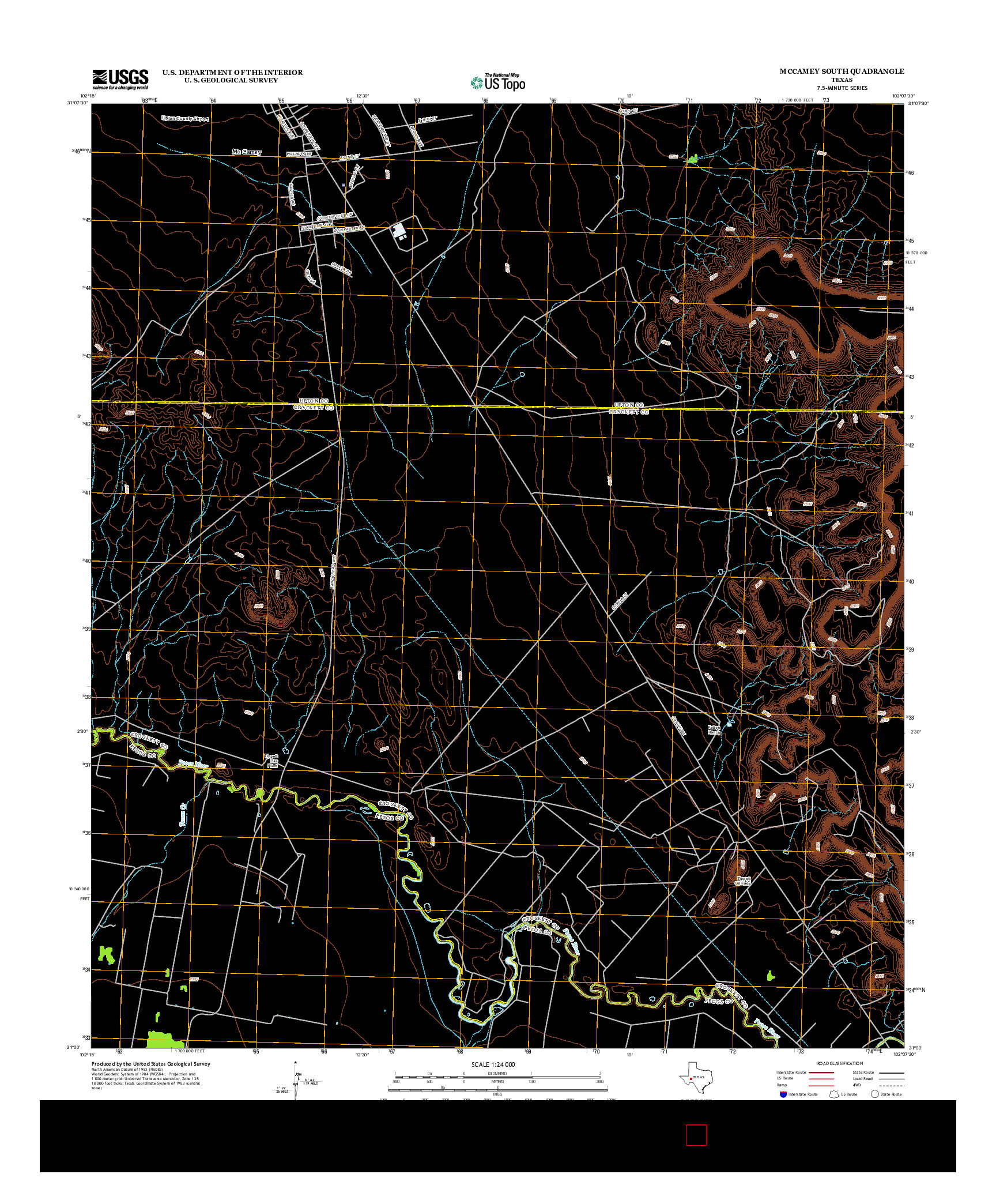 USGS US TOPO 7.5-MINUTE MAP FOR MCCAMEY SOUTH, TX 2013