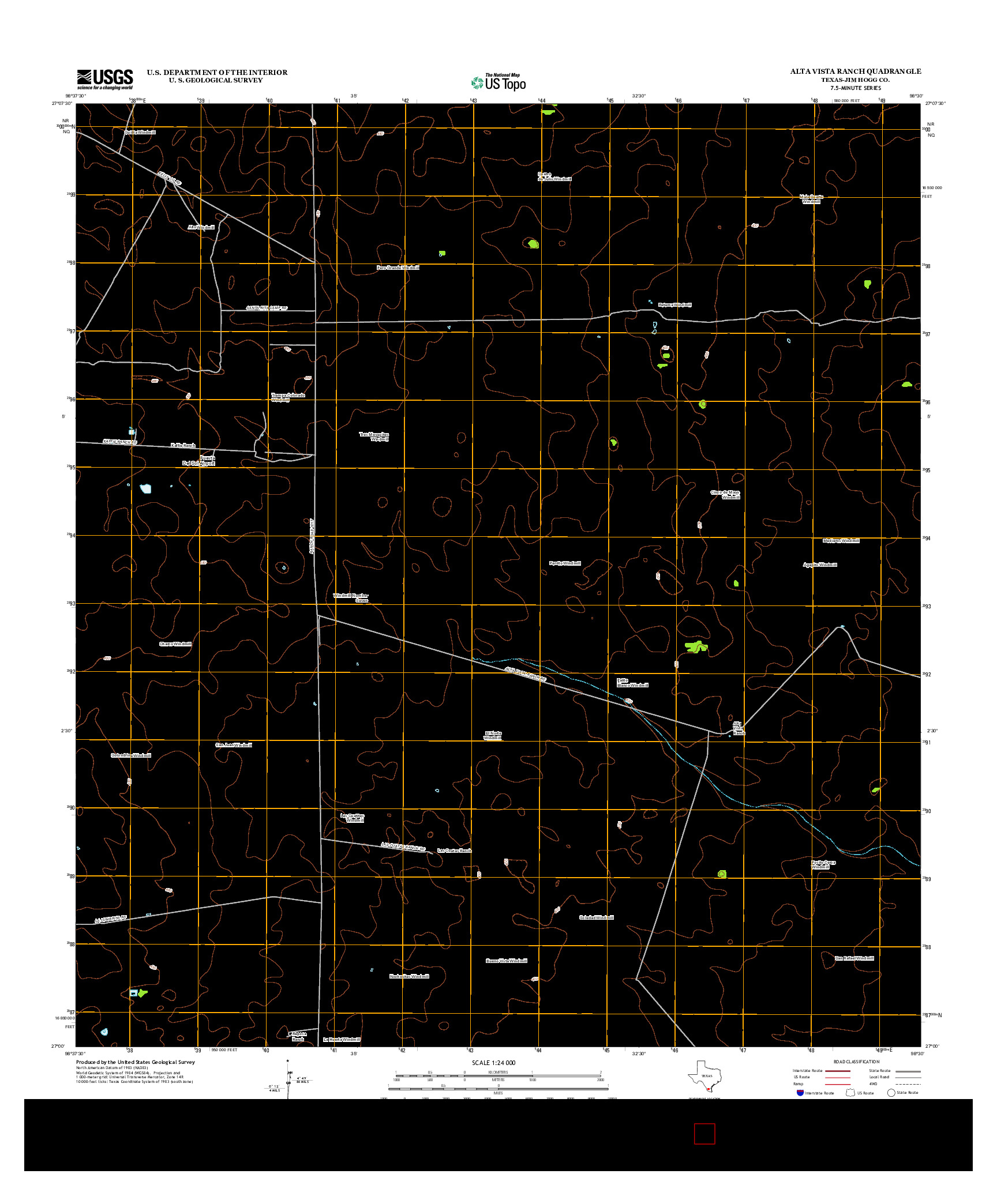 USGS US TOPO 7.5-MINUTE MAP FOR ALTA VISTA RANCH, TX 2013