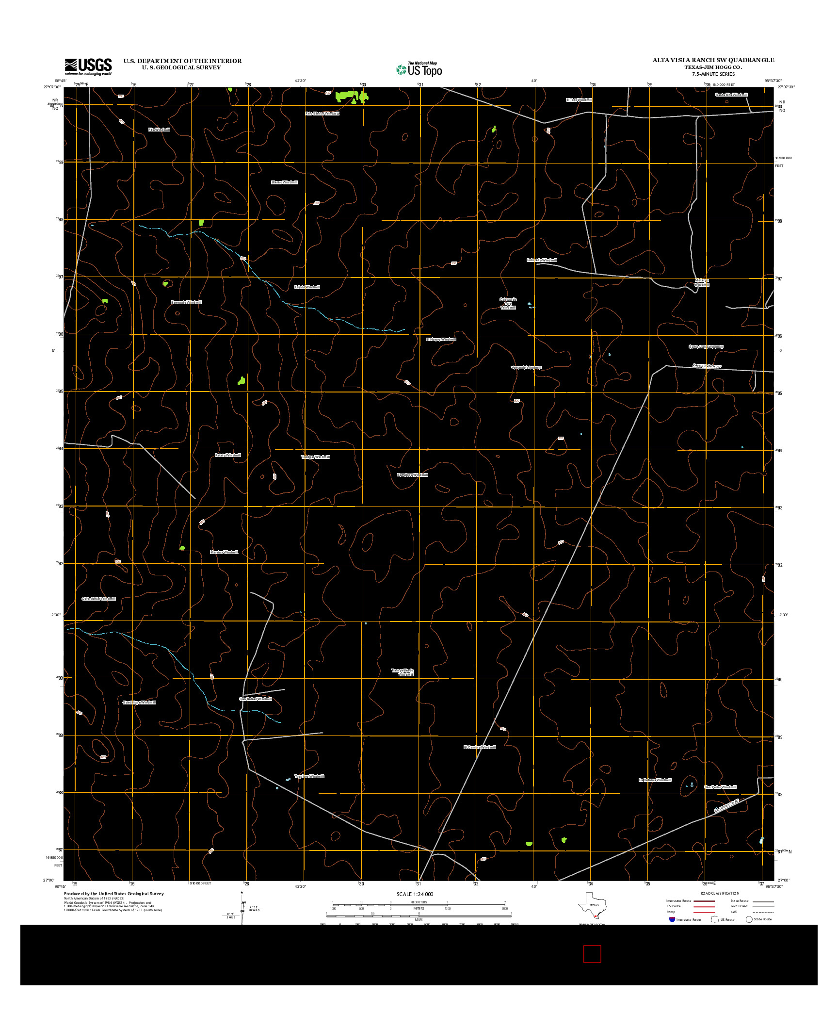 USGS US TOPO 7.5-MINUTE MAP FOR ALTA VISTA RANCH SW, TX 2013