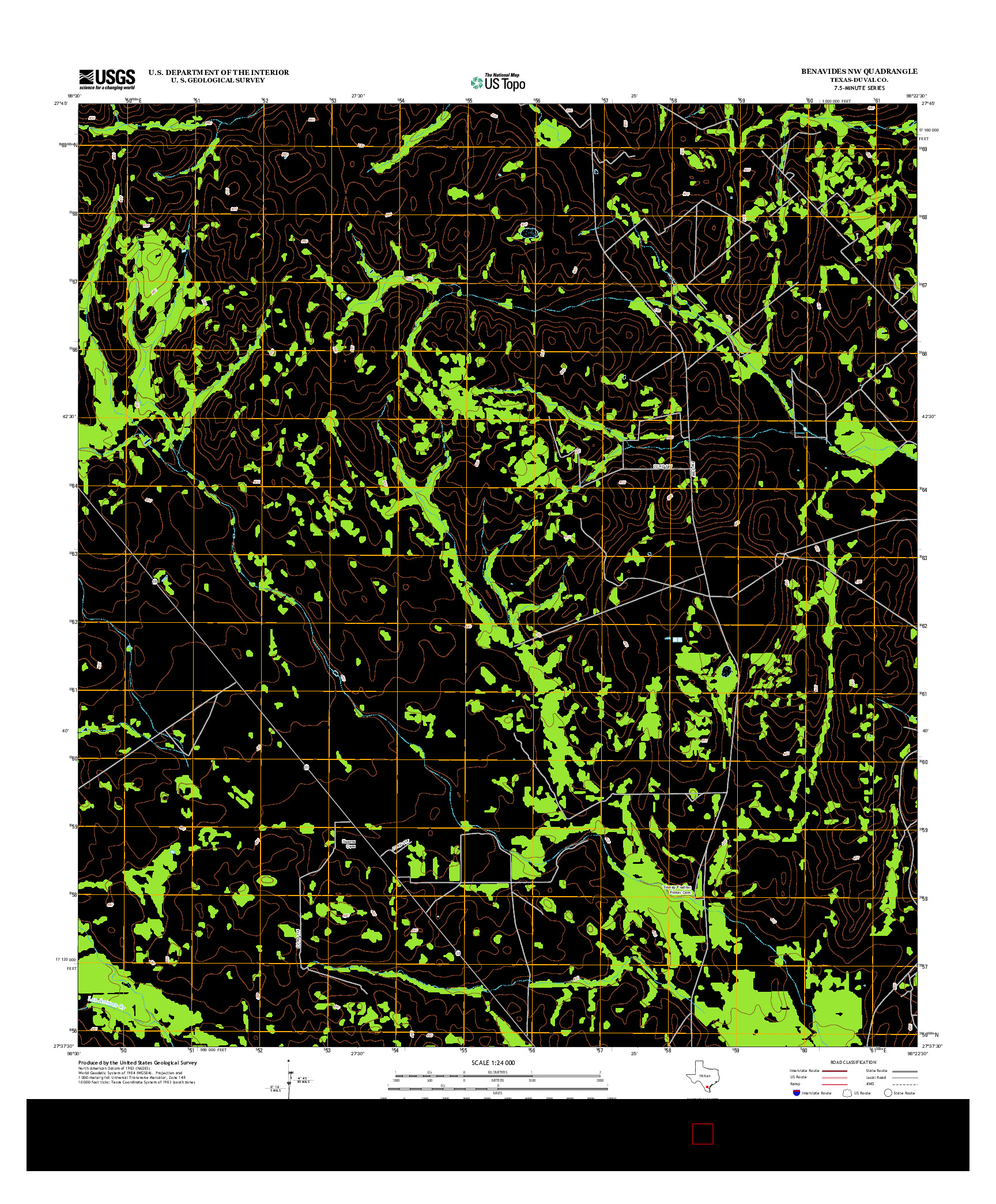USGS US TOPO 7.5-MINUTE MAP FOR BENAVIDES NW, TX 2013