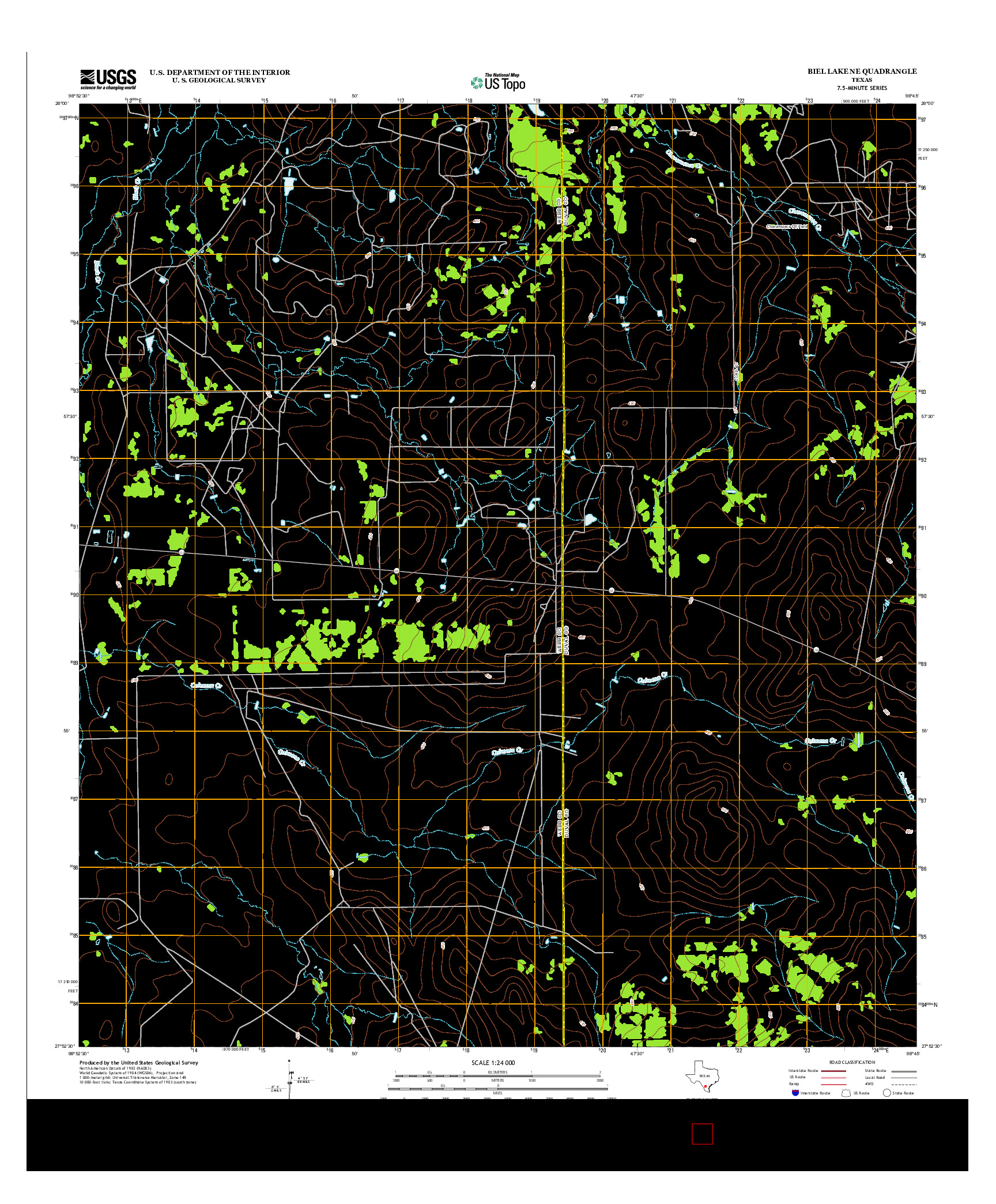 USGS US TOPO 7.5-MINUTE MAP FOR BIEL LAKE NE, TX 2013