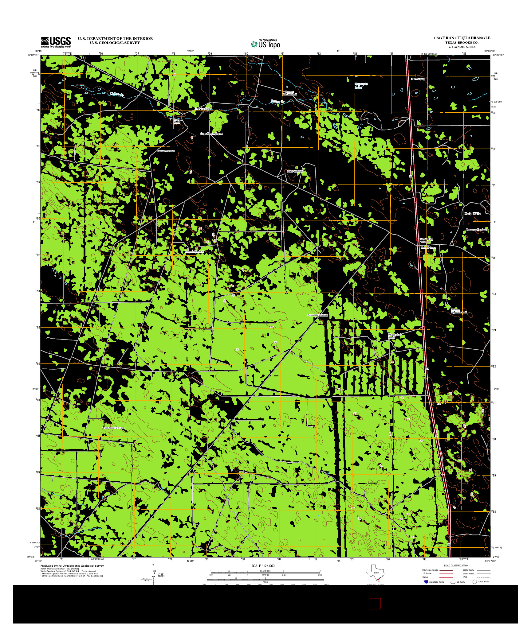 USGS US TOPO 7.5-MINUTE MAP FOR CAGE RANCH, TX 2013