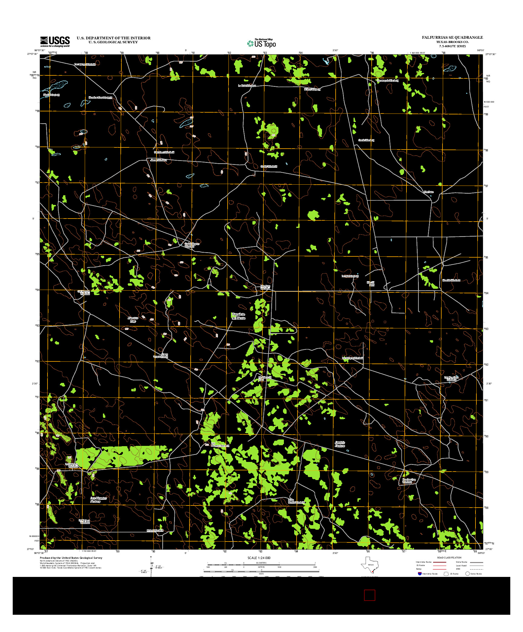 USGS US TOPO 7.5-MINUTE MAP FOR FALFURRIAS SE, TX 2013