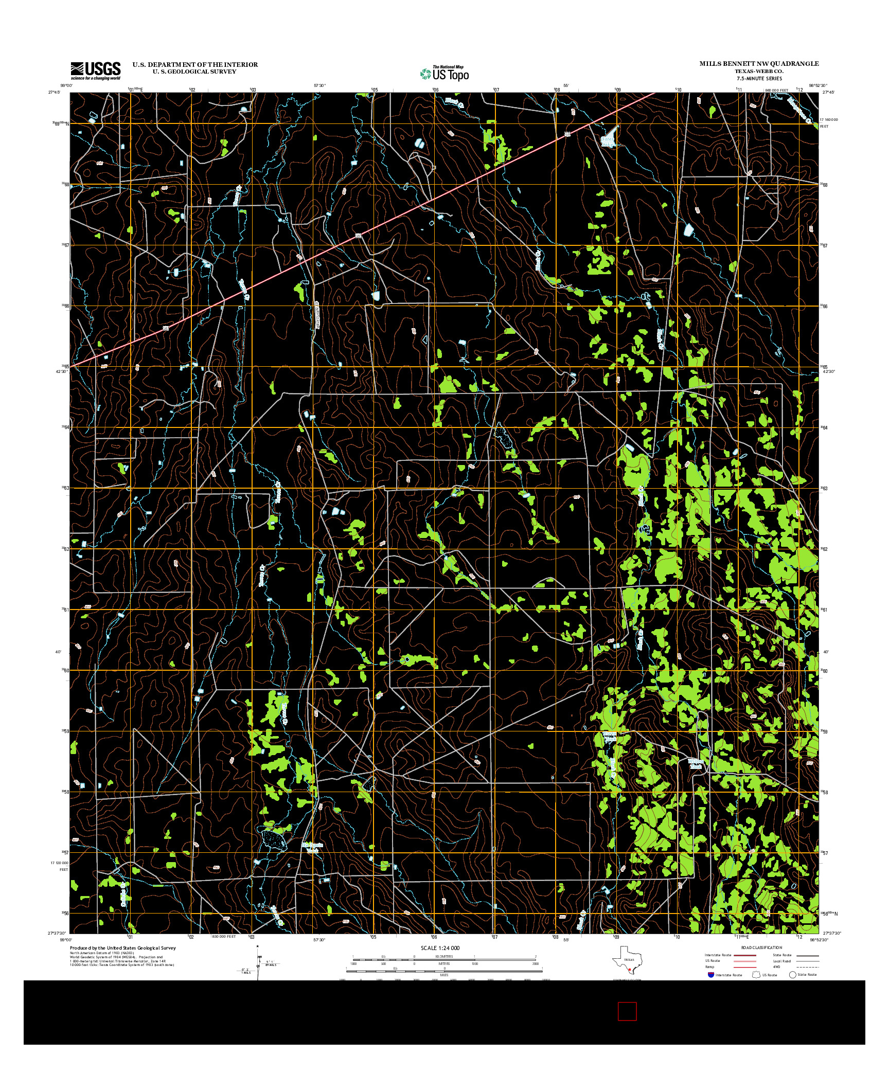 USGS US TOPO 7.5-MINUTE MAP FOR MILLS BENNETT NW, TX 2013