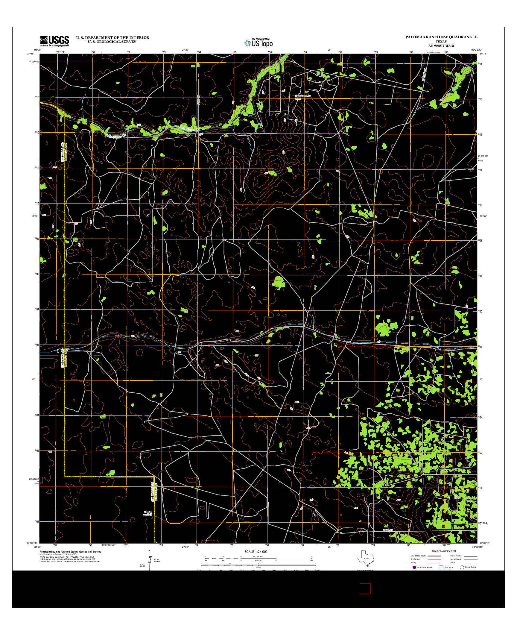 USGS US TOPO 7.5-MINUTE MAP FOR PALOMAS RANCH NW, TX 2013