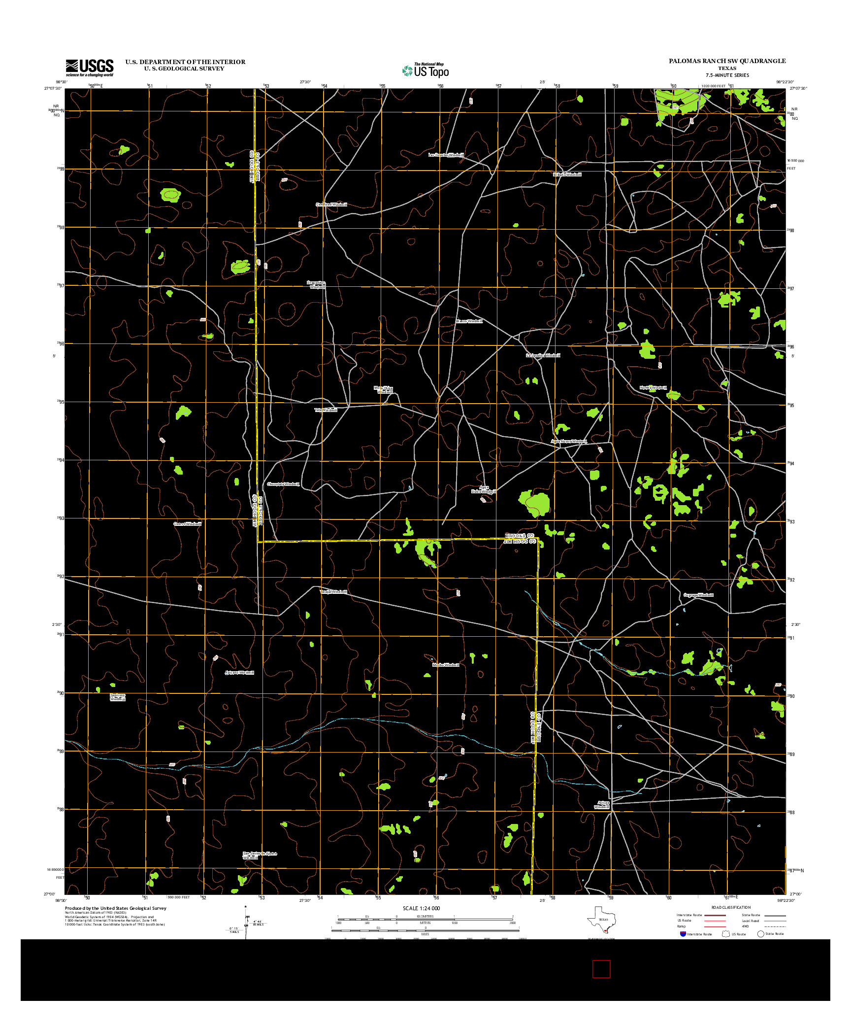 USGS US TOPO 7.5-MINUTE MAP FOR PALOMAS RANCH SW, TX 2013