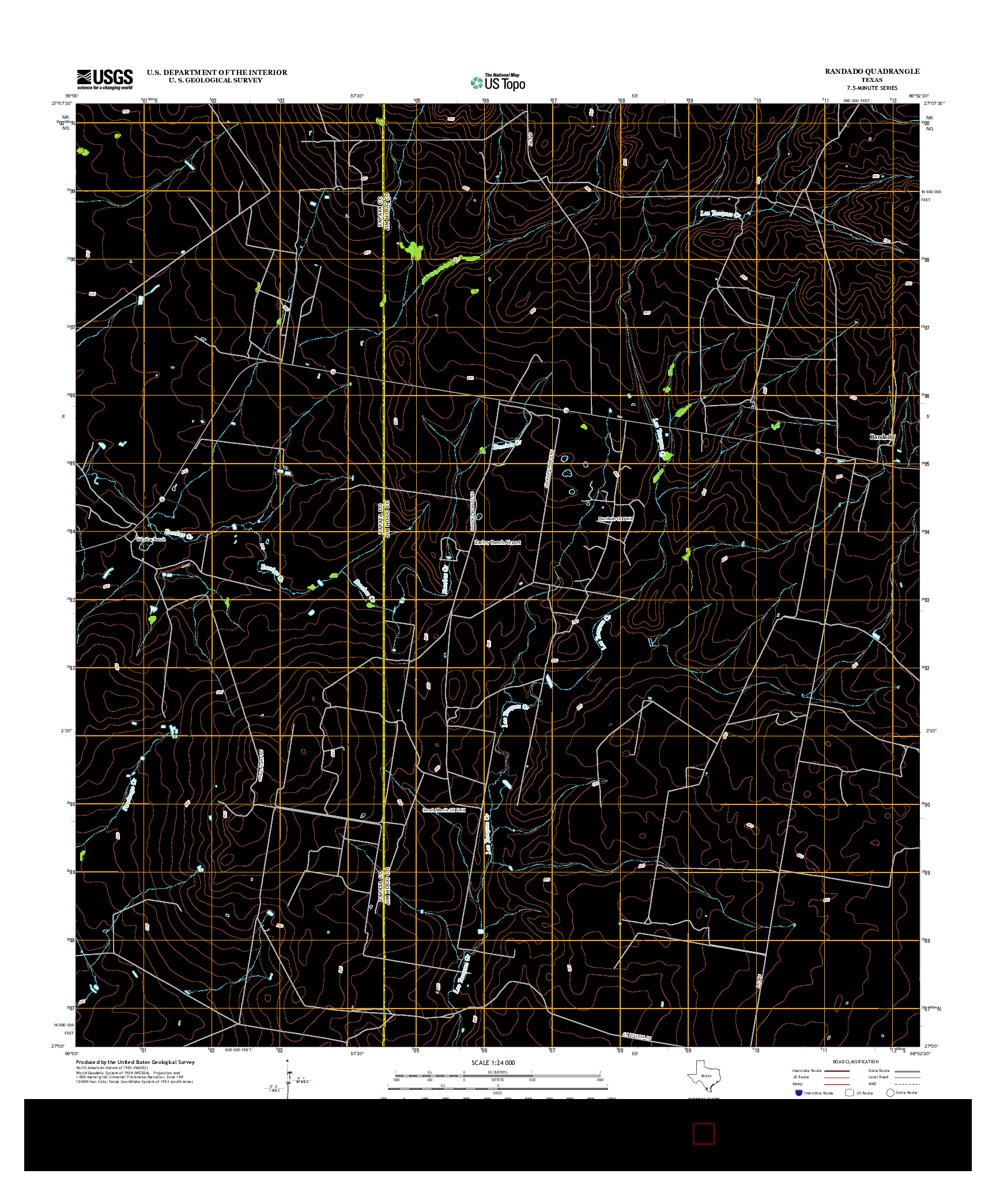USGS US TOPO 7.5-MINUTE MAP FOR RANDADO, TX 2013