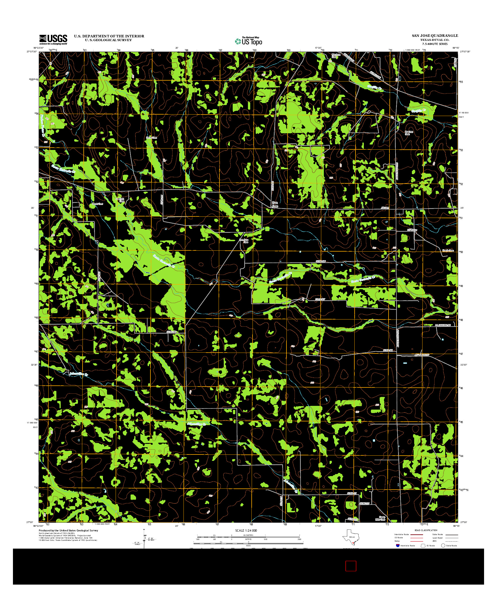 USGS US TOPO 7.5-MINUTE MAP FOR SAN JOSE, TX 2013