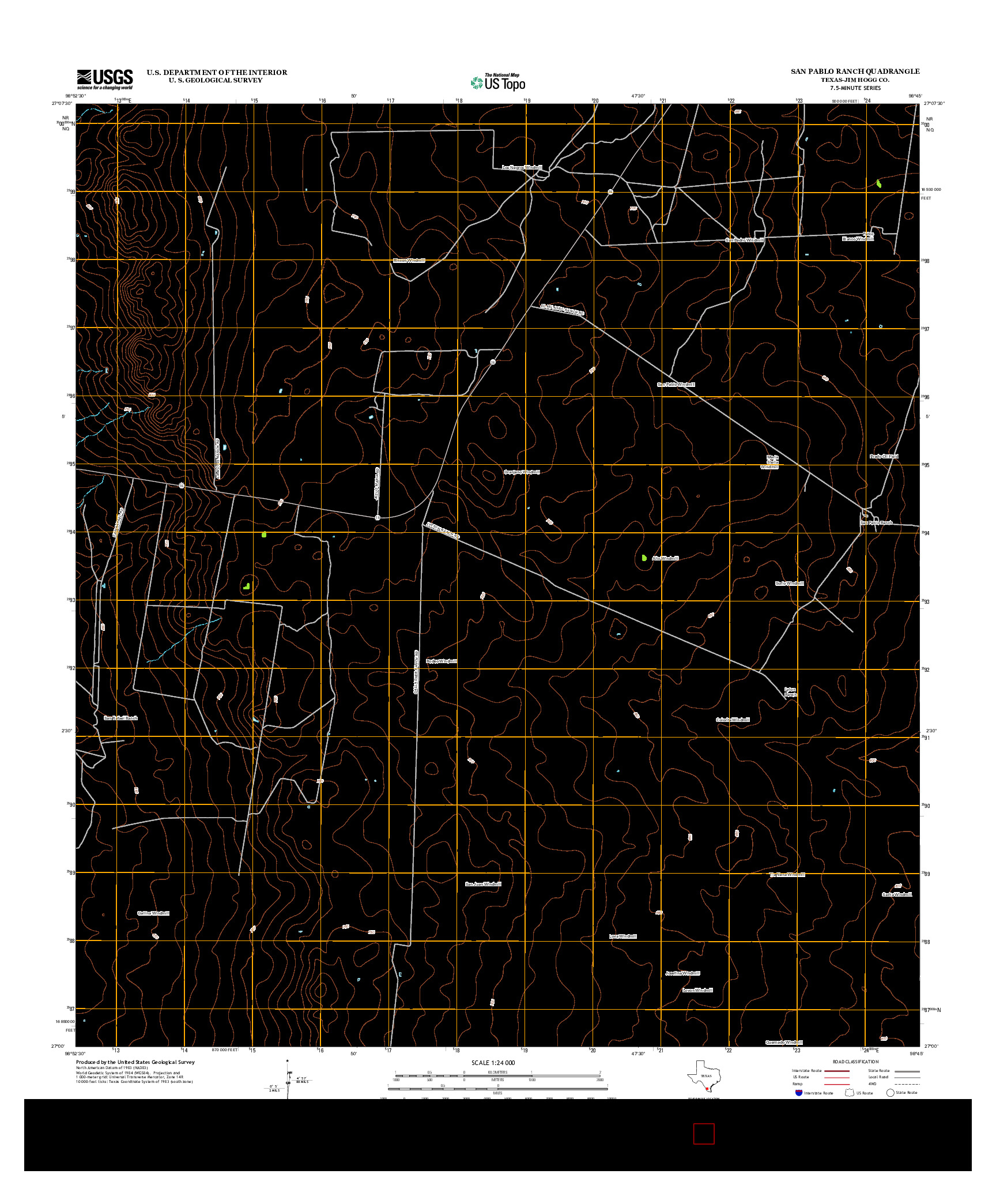 USGS US TOPO 7.5-MINUTE MAP FOR SAN PABLO RANCH, TX 2013