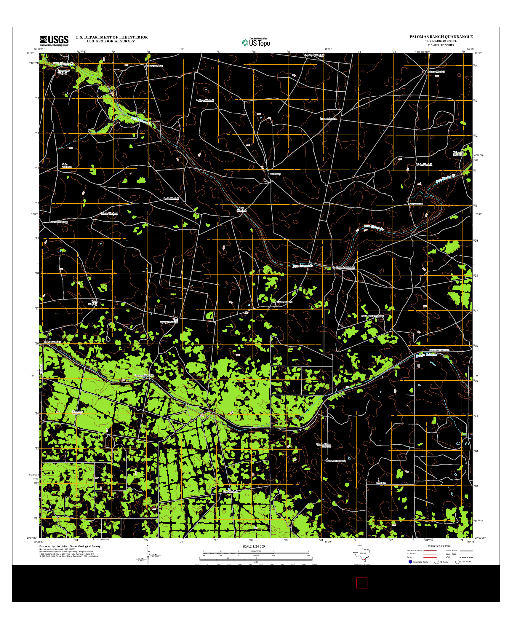 USGS US TOPO 7.5-MINUTE MAP FOR PALOMAS RANCH, TX 2013