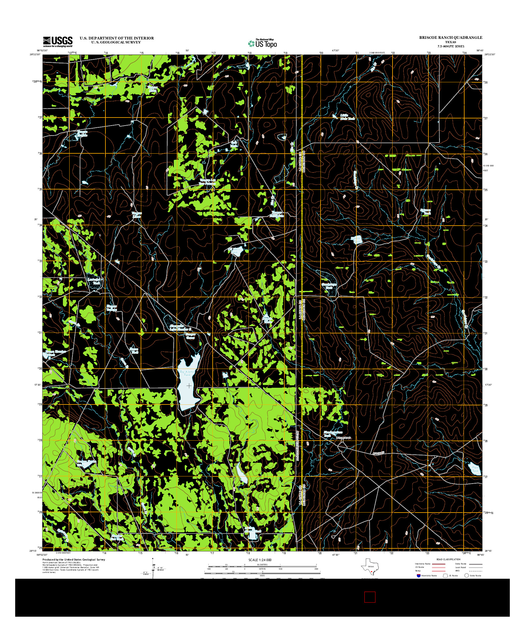 USGS US TOPO 7.5-MINUTE MAP FOR BRISCOE RANCH, TX 2013