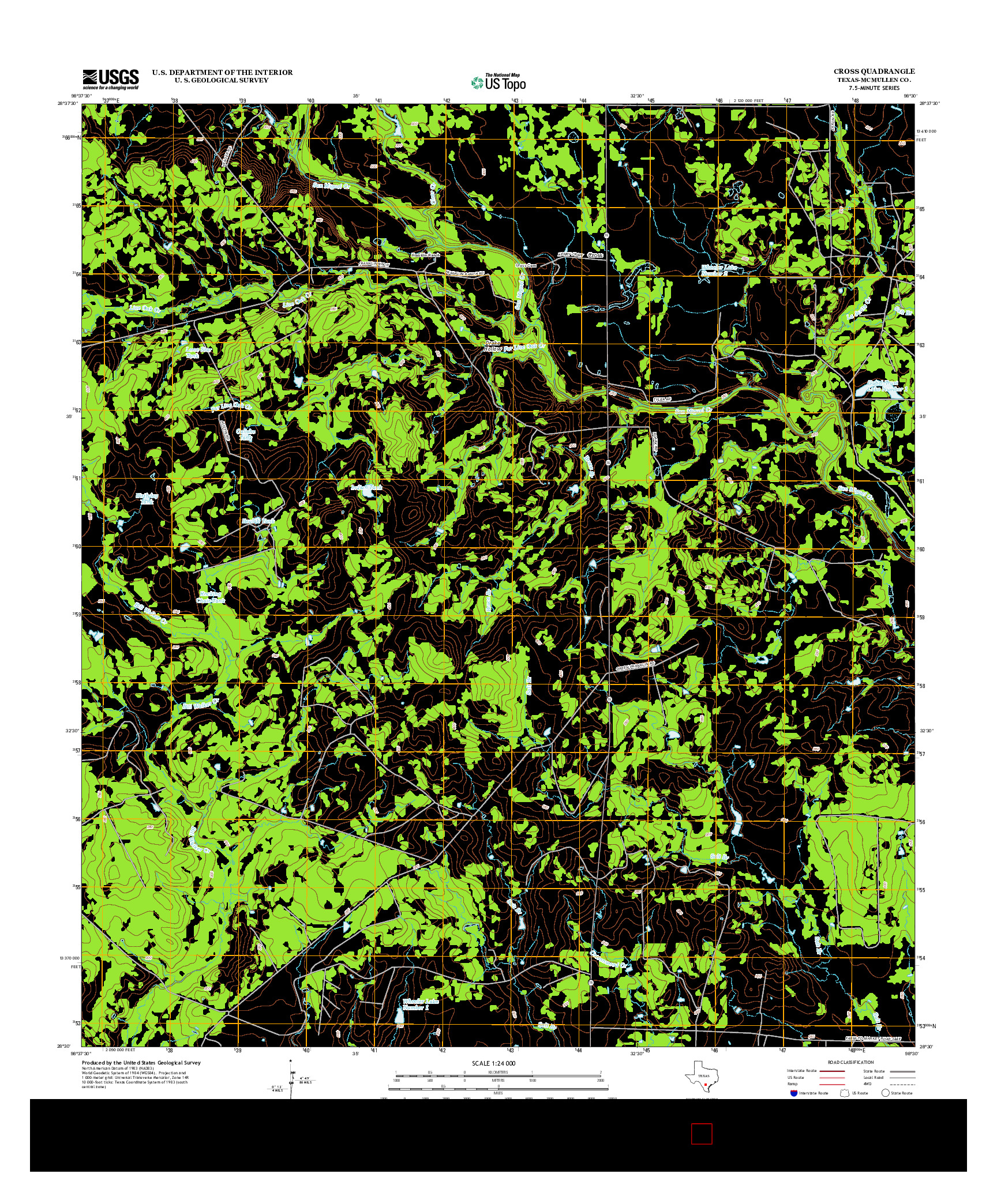 USGS US TOPO 7.5-MINUTE MAP FOR CROSS, TX 2013