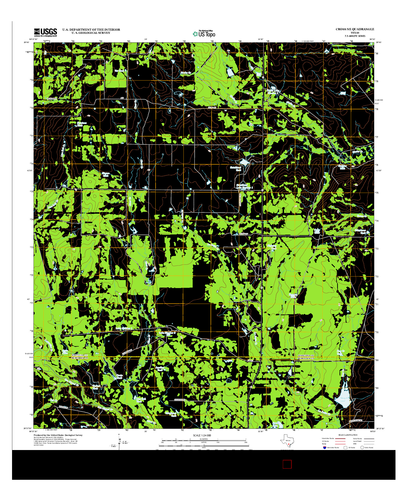 USGS US TOPO 7.5-MINUTE MAP FOR CROSS NE, TX 2013