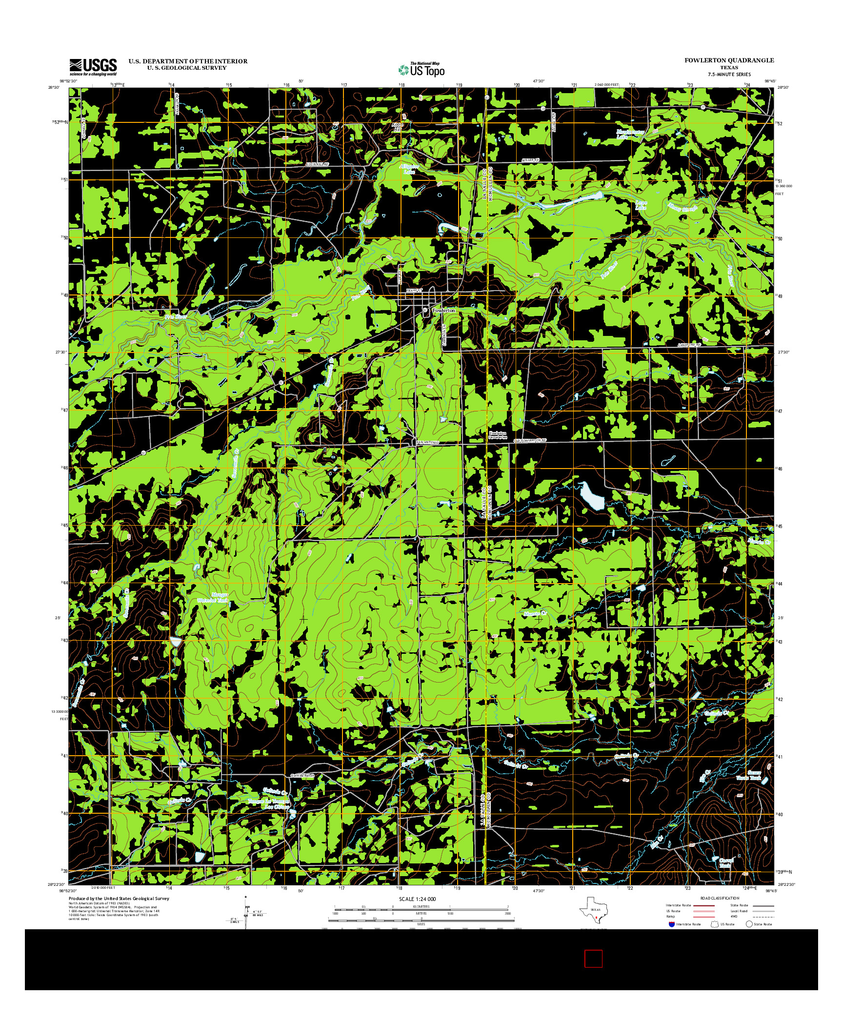 USGS US TOPO 7.5-MINUTE MAP FOR FOWLERTON, TX 2013