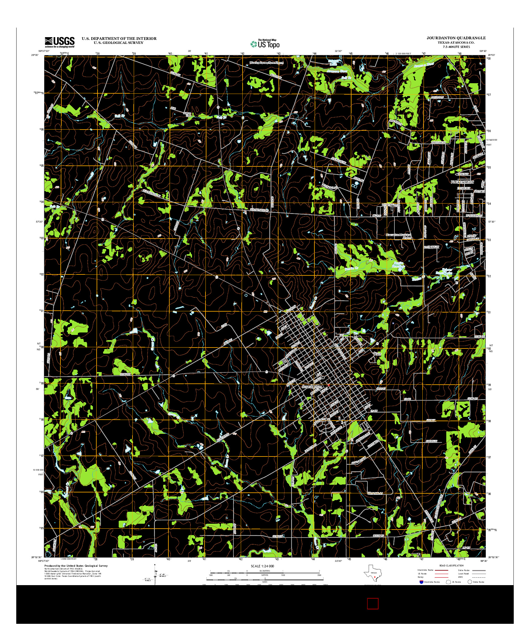 USGS US TOPO 7.5-MINUTE MAP FOR JOURDANTON, TX 2013