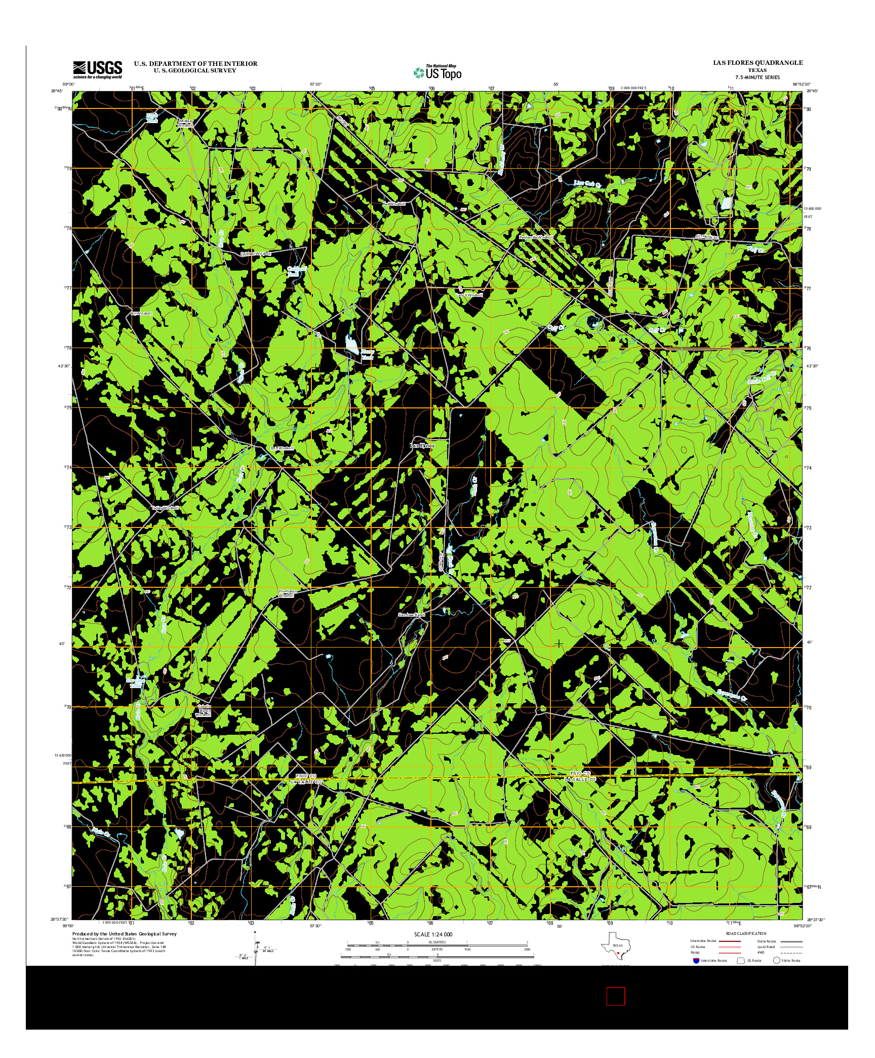 USGS US TOPO 7.5-MINUTE MAP FOR LAS FLORES, TX 2013