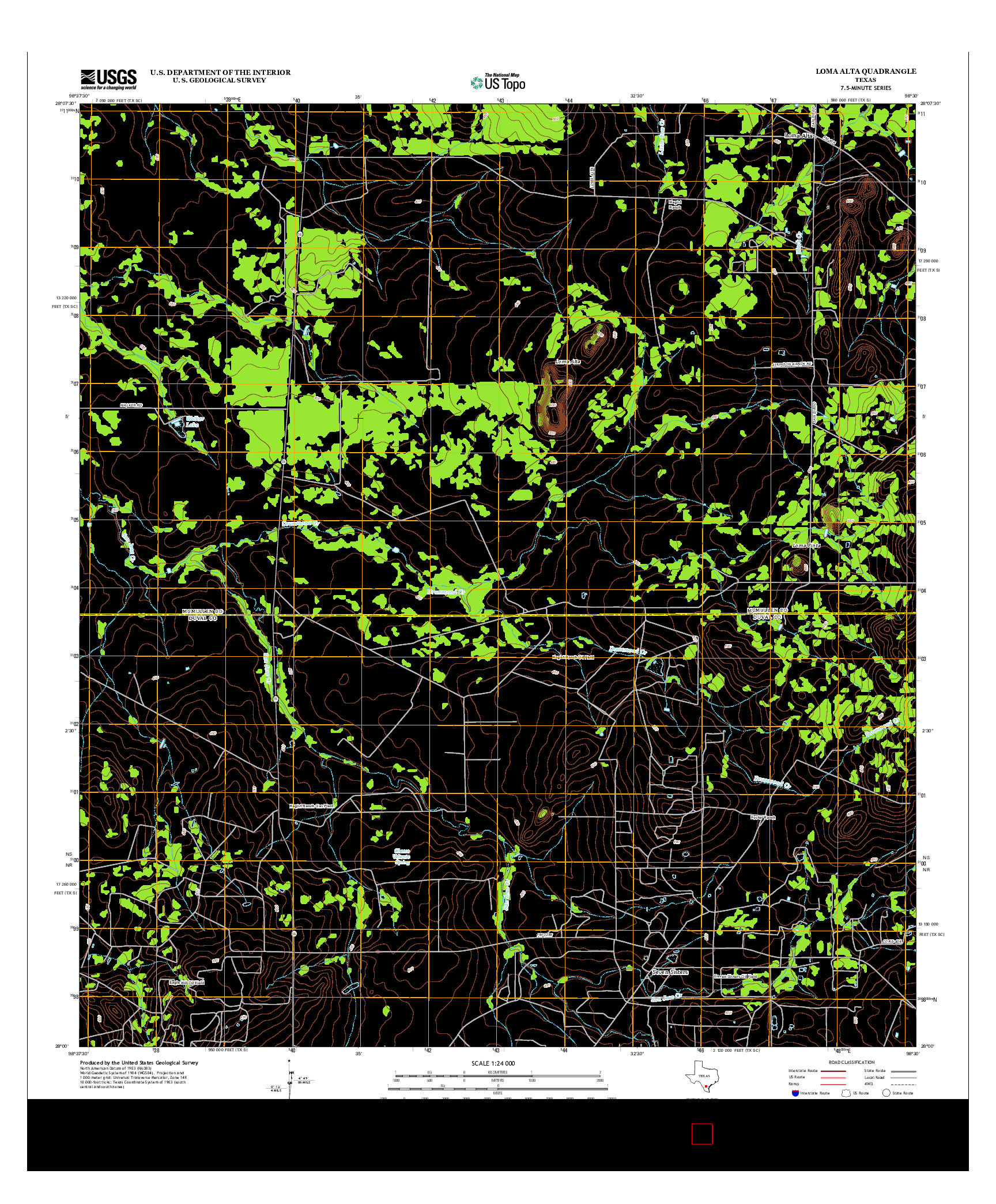 USGS US TOPO 7.5-MINUTE MAP FOR LOMA ALTA, TX 2013