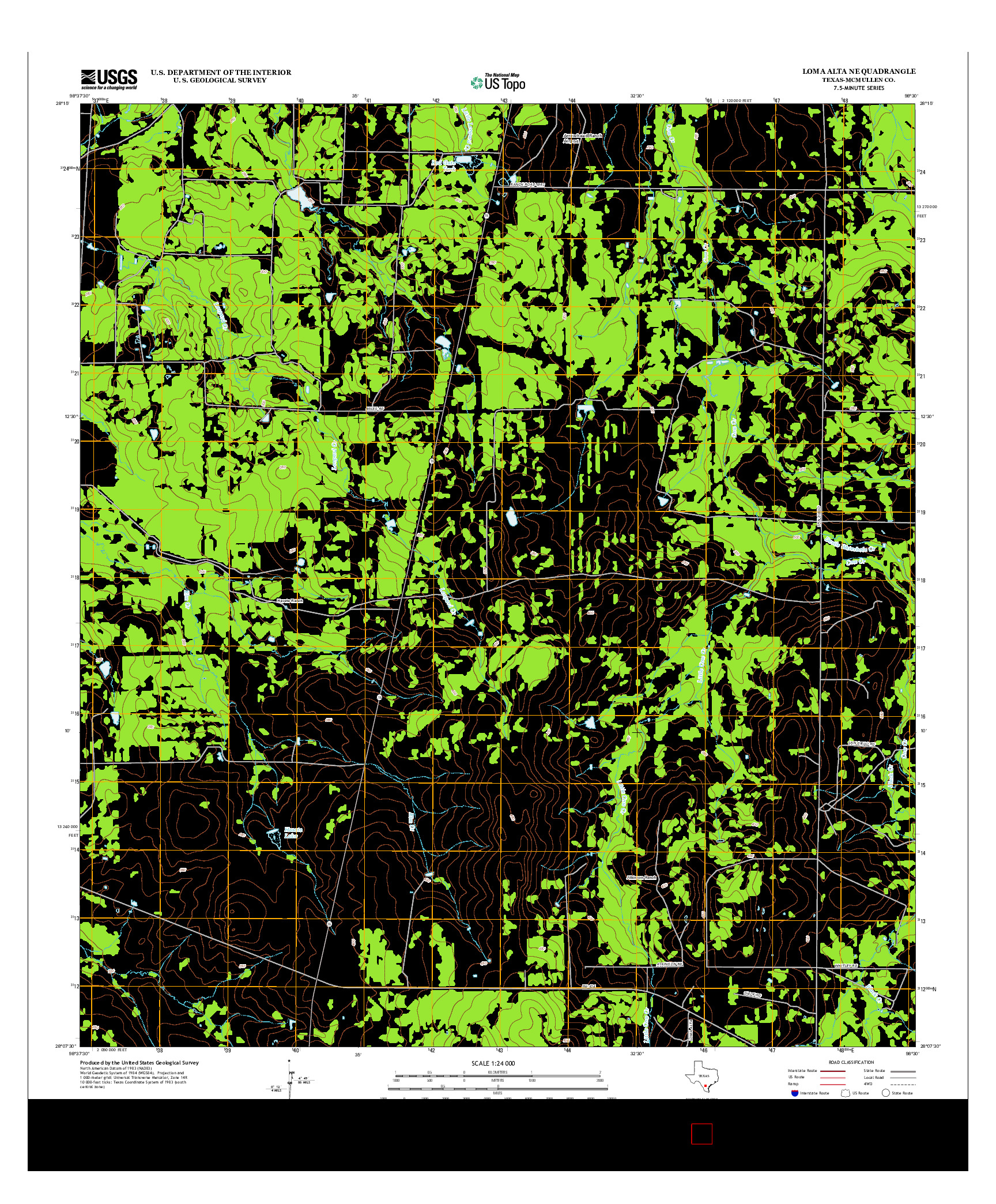 USGS US TOPO 7.5-MINUTE MAP FOR LOMA ALTA NE, TX 2013