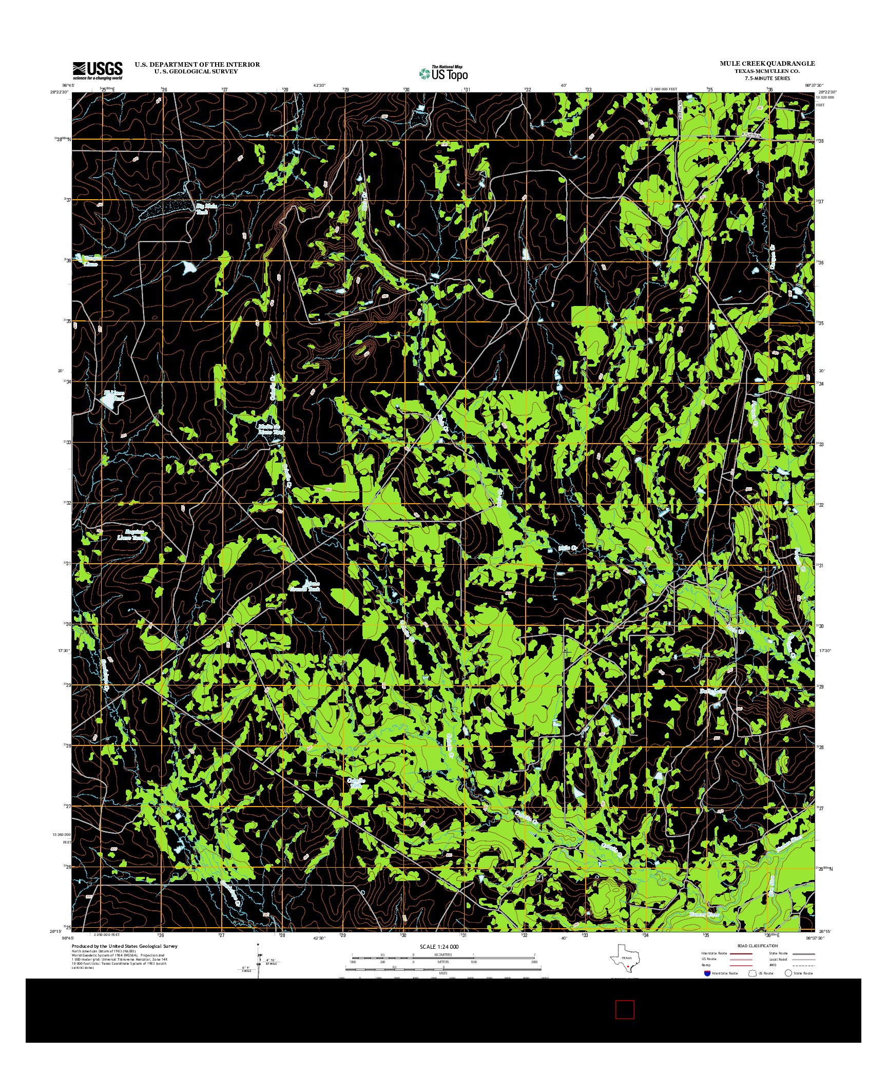 USGS US TOPO 7.5-MINUTE MAP FOR MULE CREEK, TX 2013