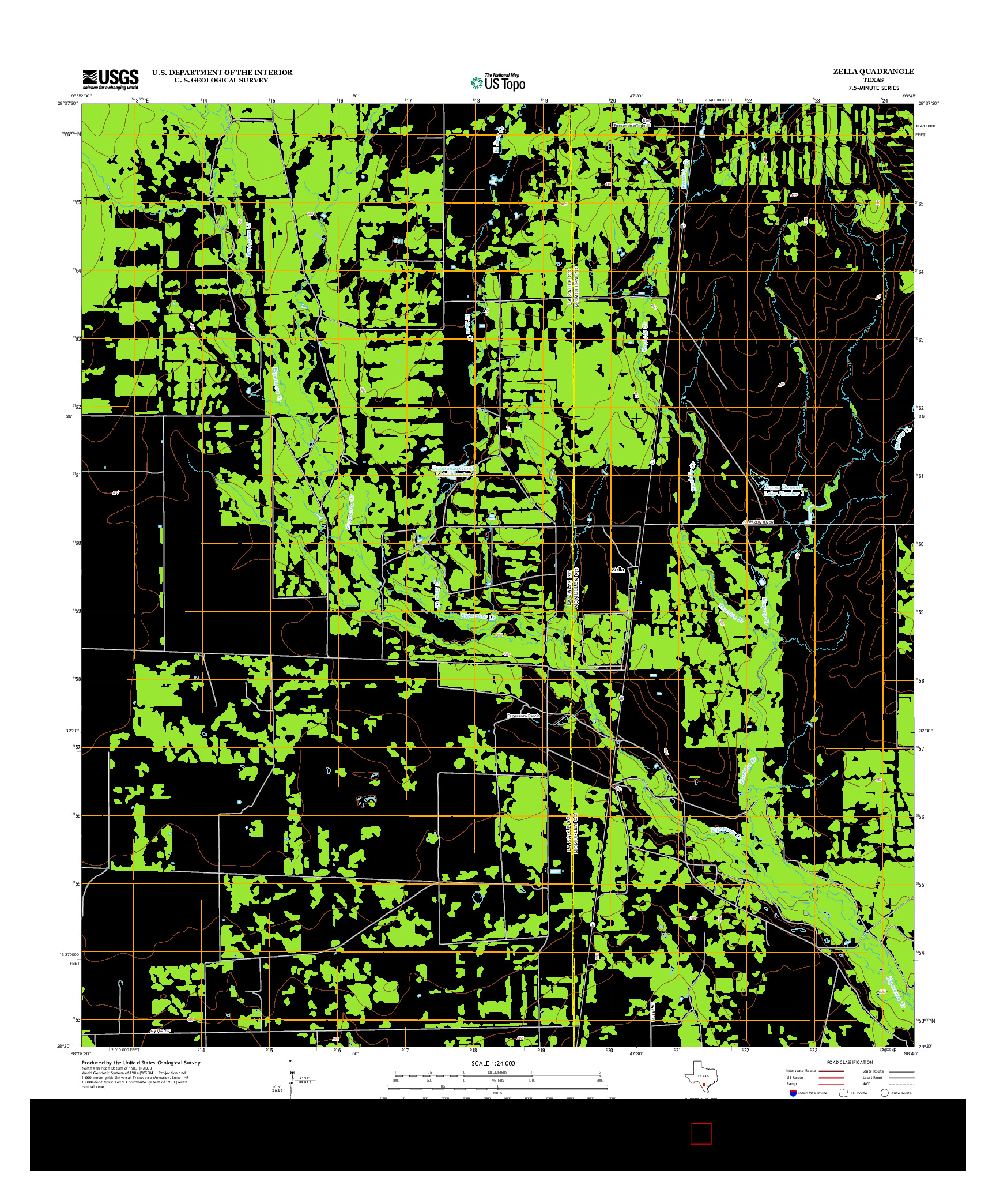 USGS US TOPO 7.5-MINUTE MAP FOR ZELLA, TX 2013