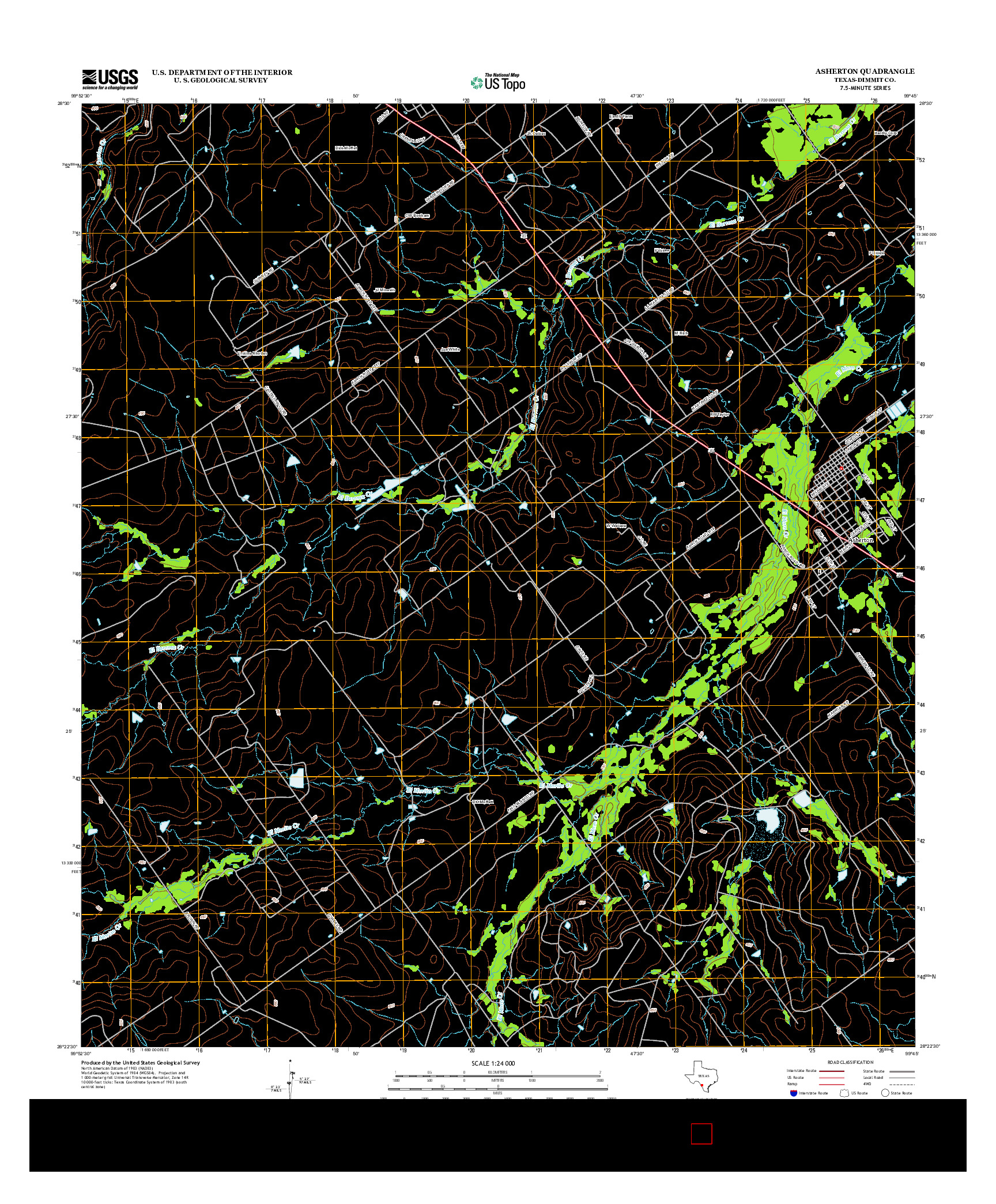 USGS US TOPO 7.5-MINUTE MAP FOR ASHERTON, TX 2013