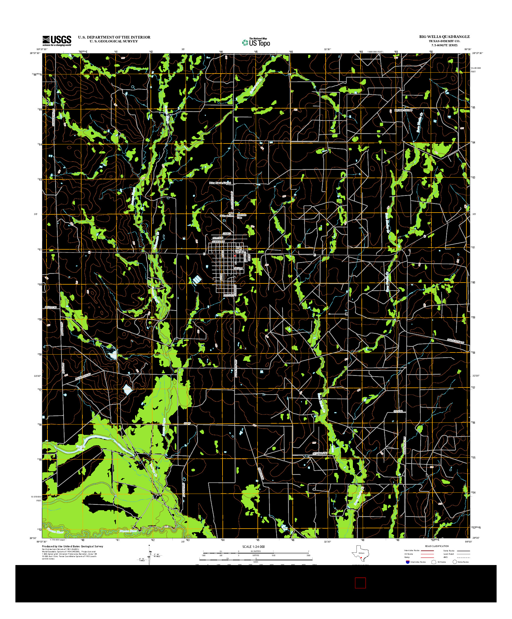 USGS US TOPO 7.5-MINUTE MAP FOR BIG WELLS, TX 2013