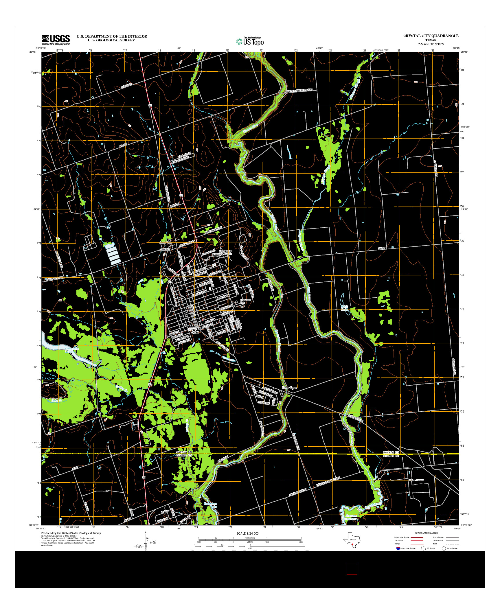USGS US TOPO 7.5-MINUTE MAP FOR CRYSTAL CITY, TX 2013