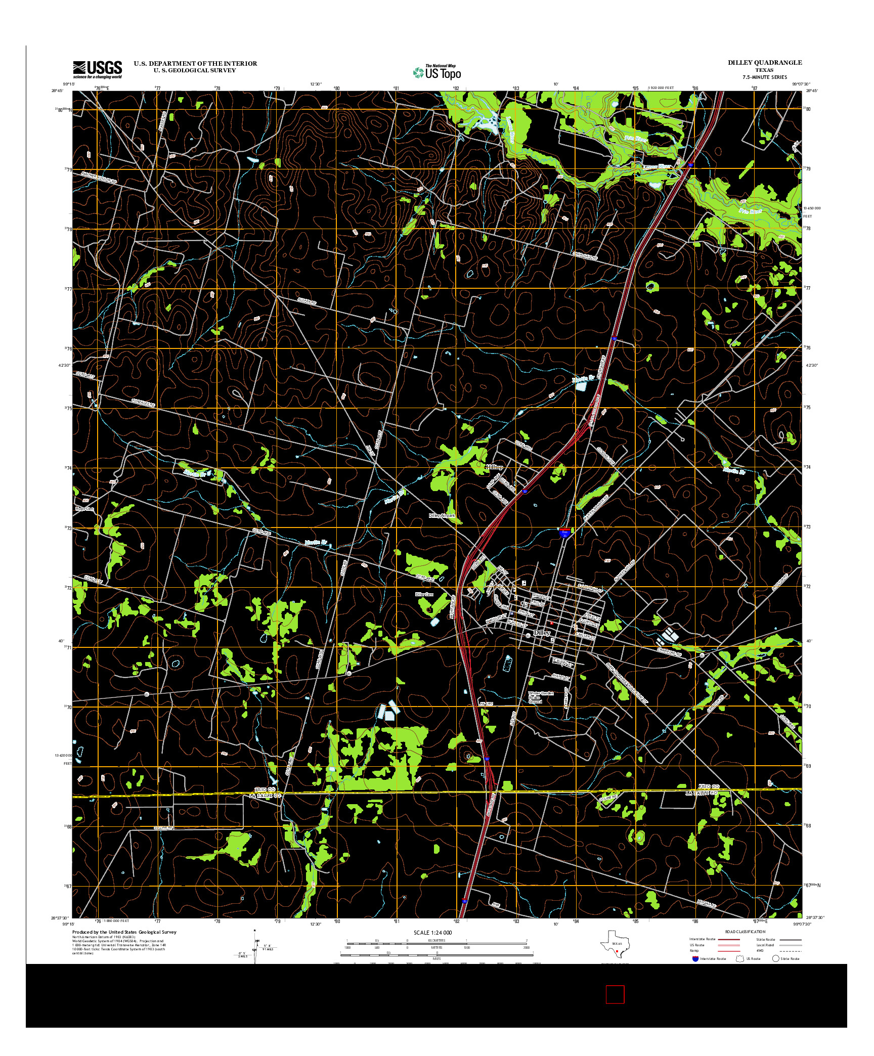 USGS US TOPO 7.5-MINUTE MAP FOR DILLEY, TX 2013