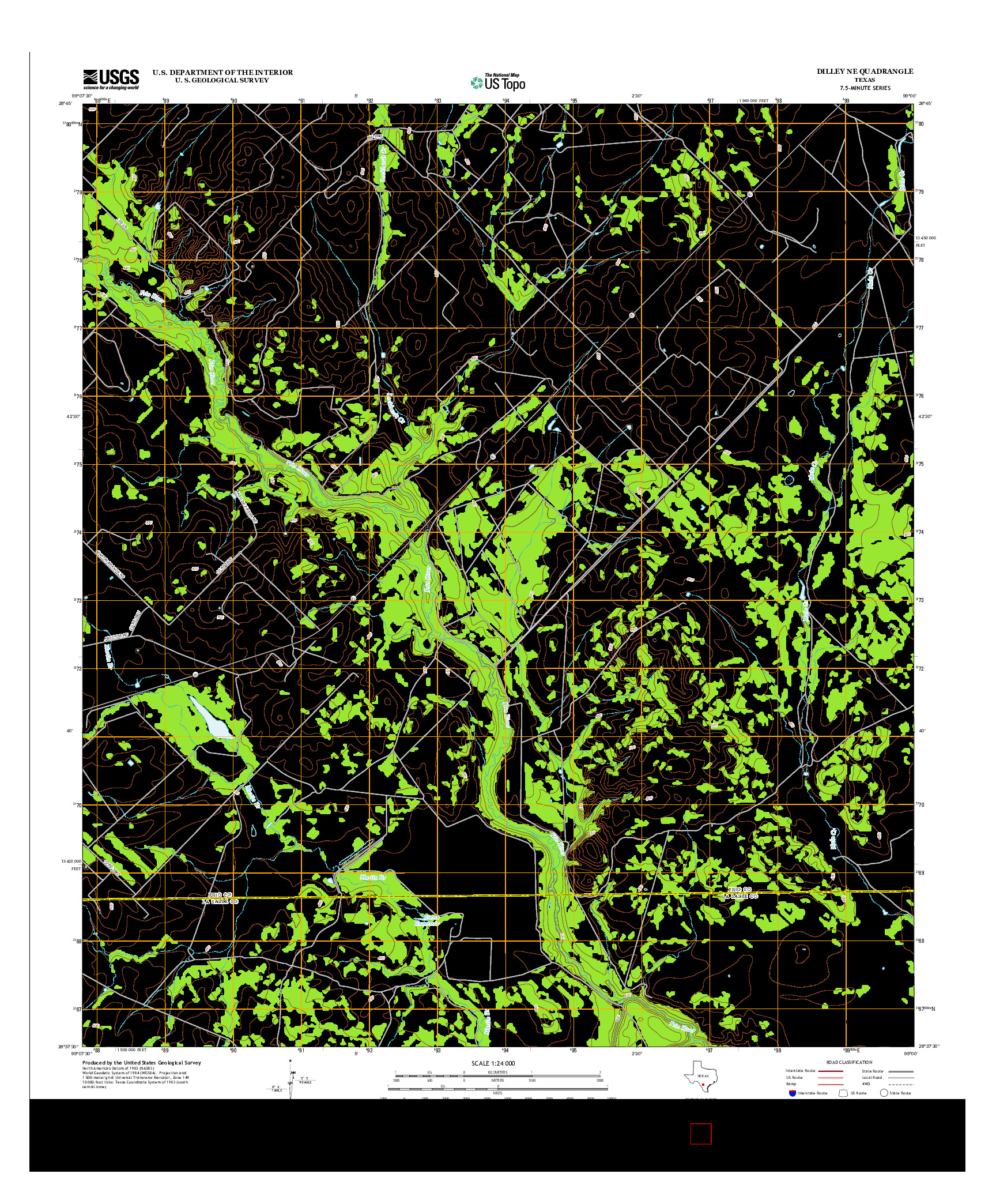 USGS US TOPO 7.5-MINUTE MAP FOR DILLEY NE, TX 2013