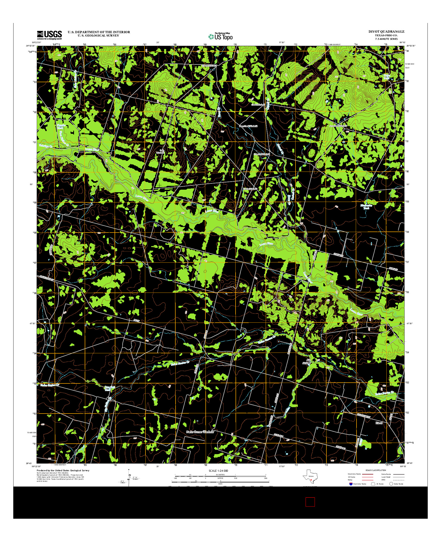 USGS US TOPO 7.5-MINUTE MAP FOR DIVOT, TX 2013