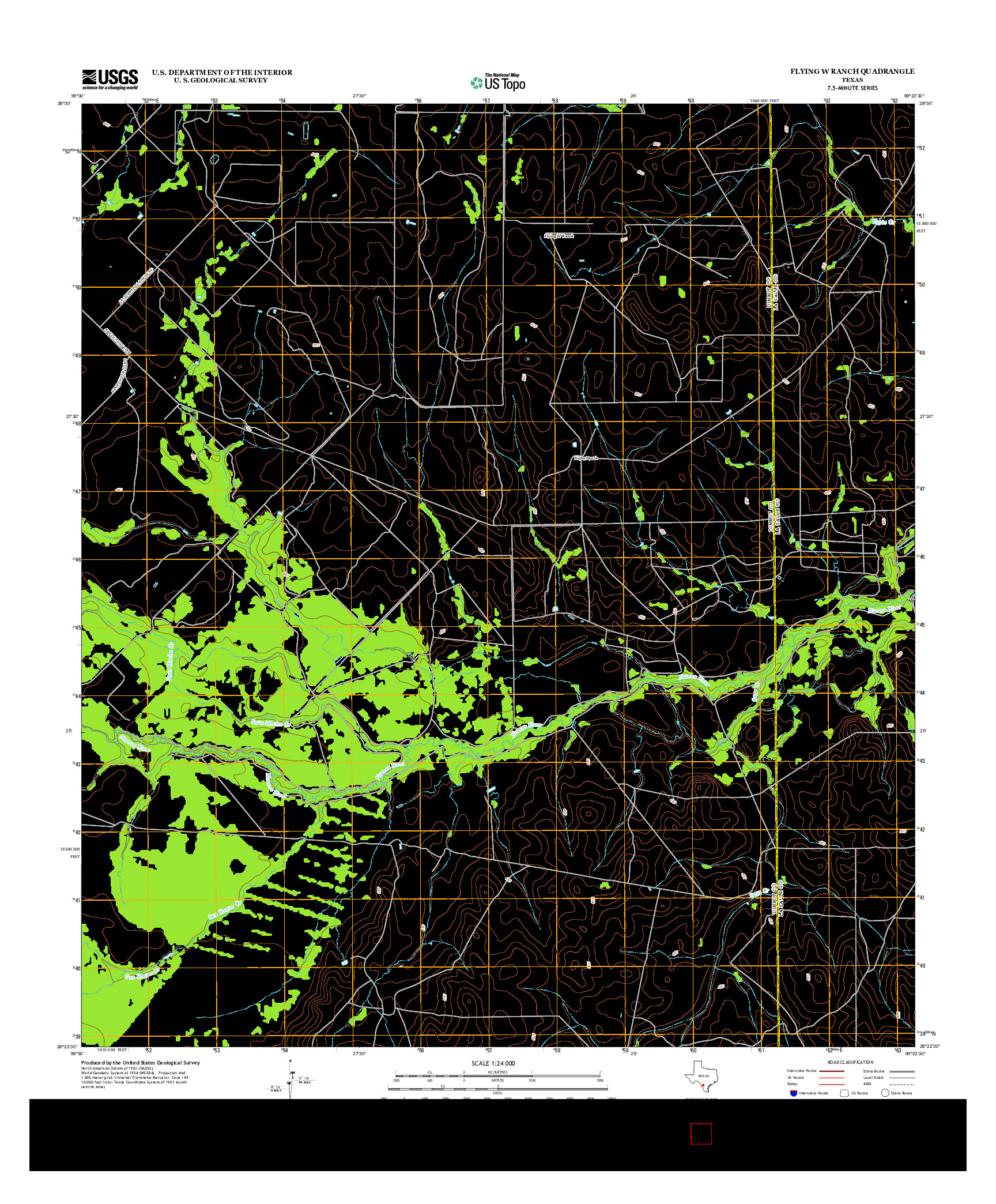 USGS US TOPO 7.5-MINUTE MAP FOR FLYING W RANCH, TX 2013