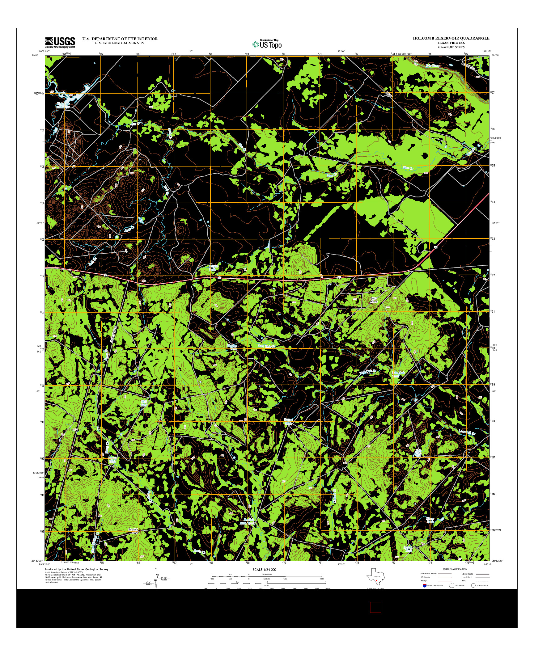 USGS US TOPO 7.5-MINUTE MAP FOR HOLCOMB RESERVOIR, TX 2013