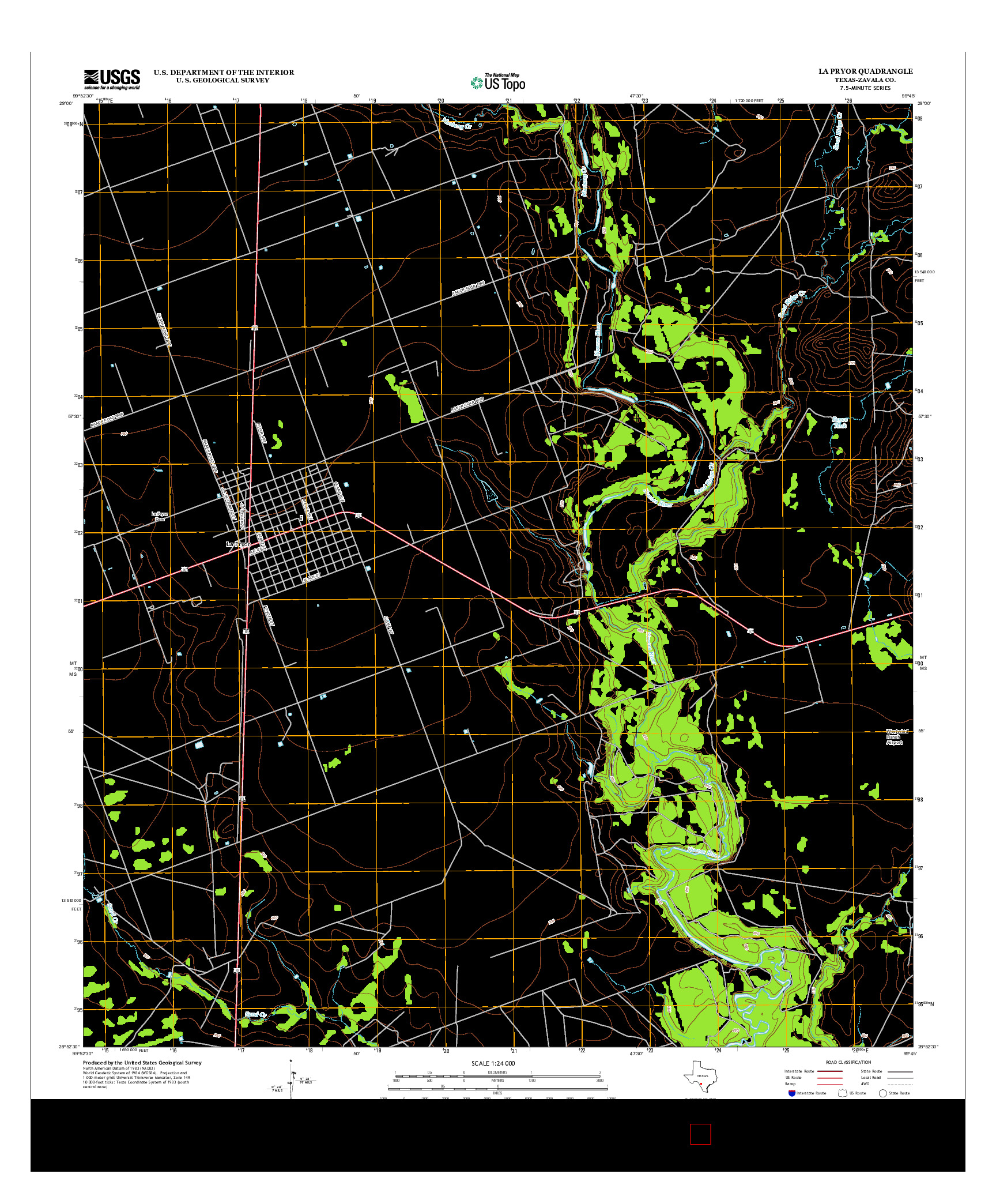 USGS US TOPO 7.5-MINUTE MAP FOR LA PRYOR, TX 2013
