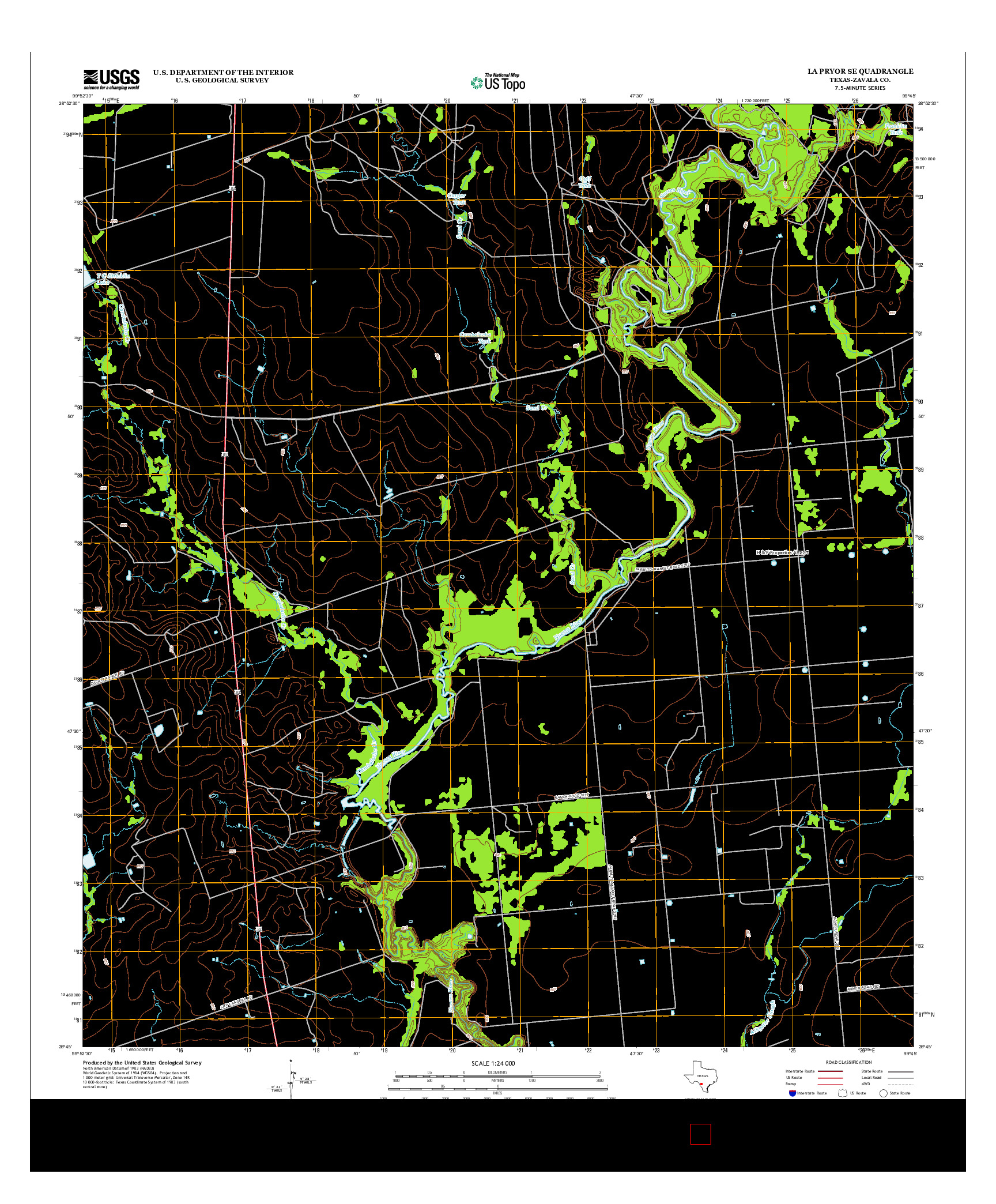 USGS US TOPO 7.5-MINUTE MAP FOR LA PRYOR SE, TX 2013