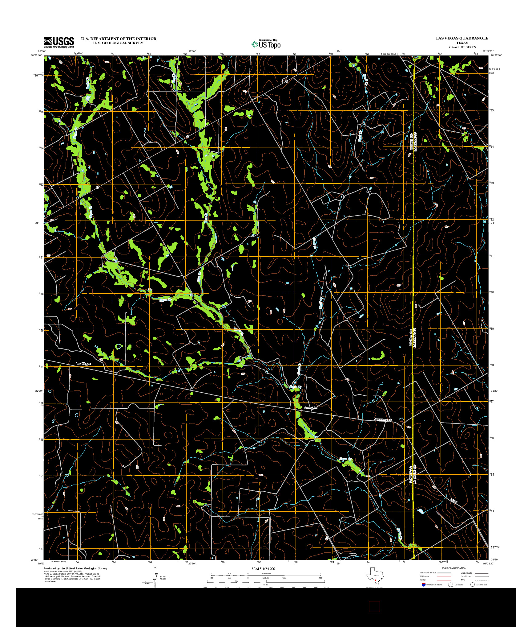 USGS US TOPO 7.5-MINUTE MAP FOR LAS VEGAS, TX 2013