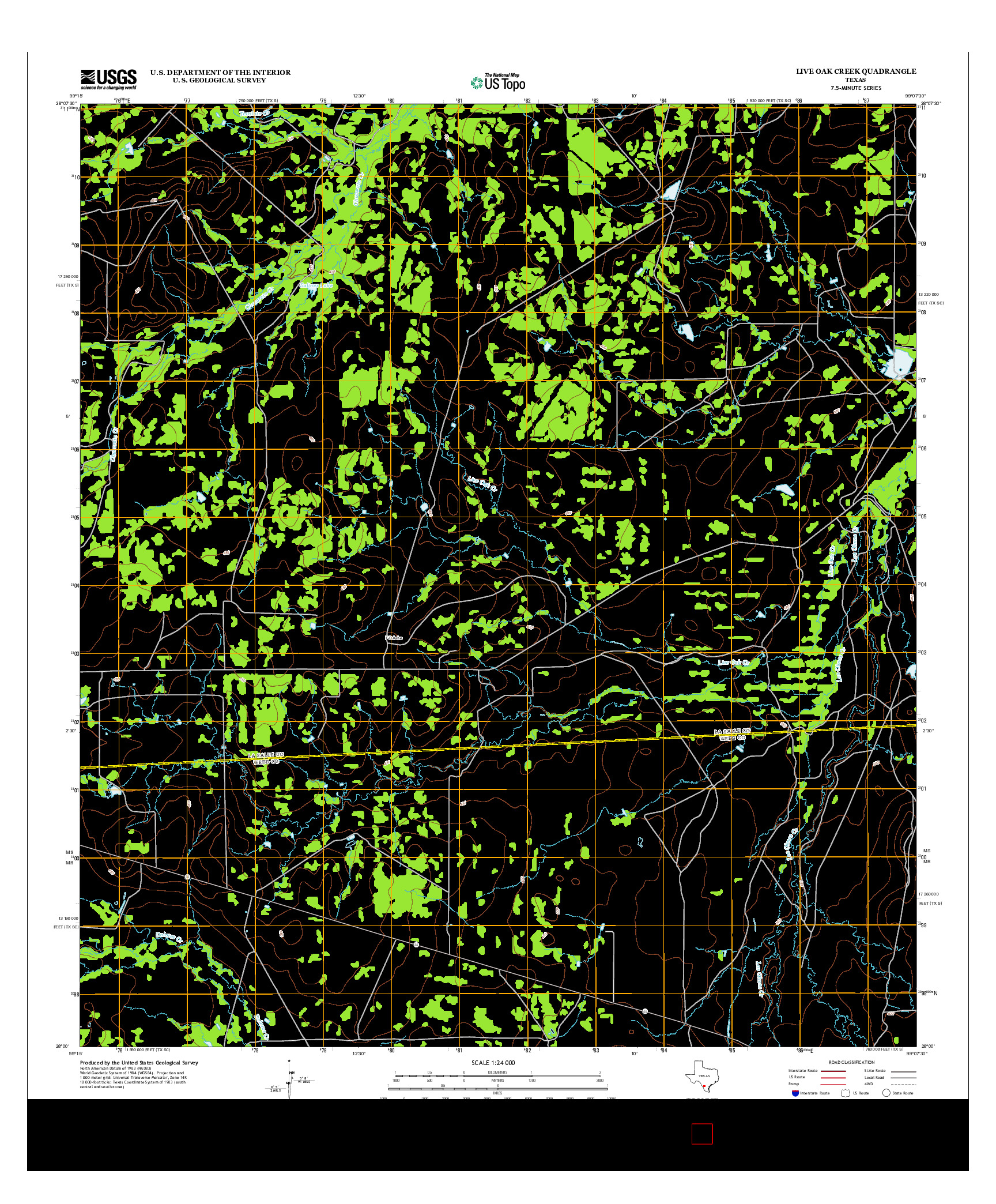 USGS US TOPO 7.5-MINUTE MAP FOR LIVE OAK CREEK, TX 2013