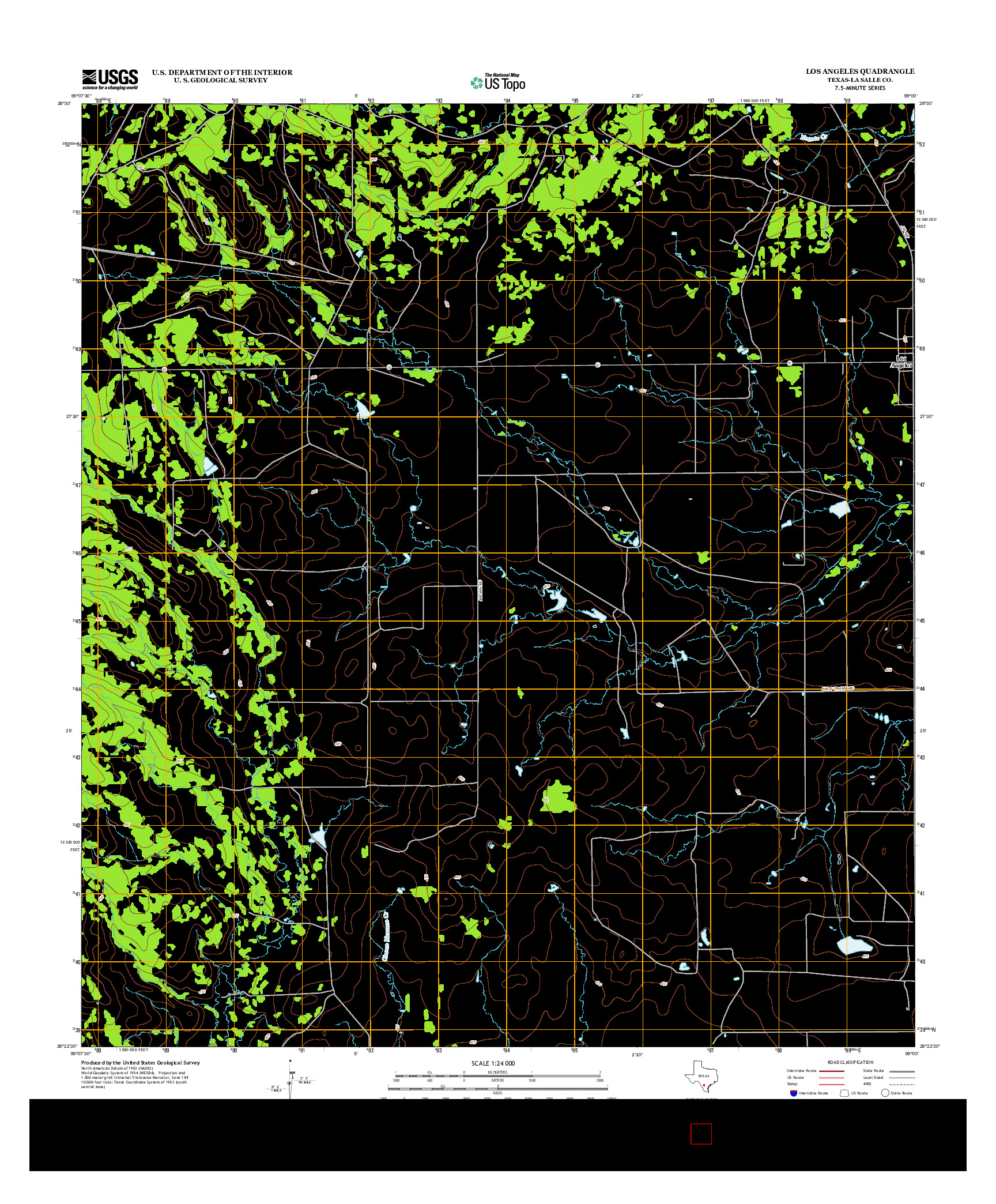 USGS US TOPO 7.5-MINUTE MAP FOR LOS ANGELES, TX 2013