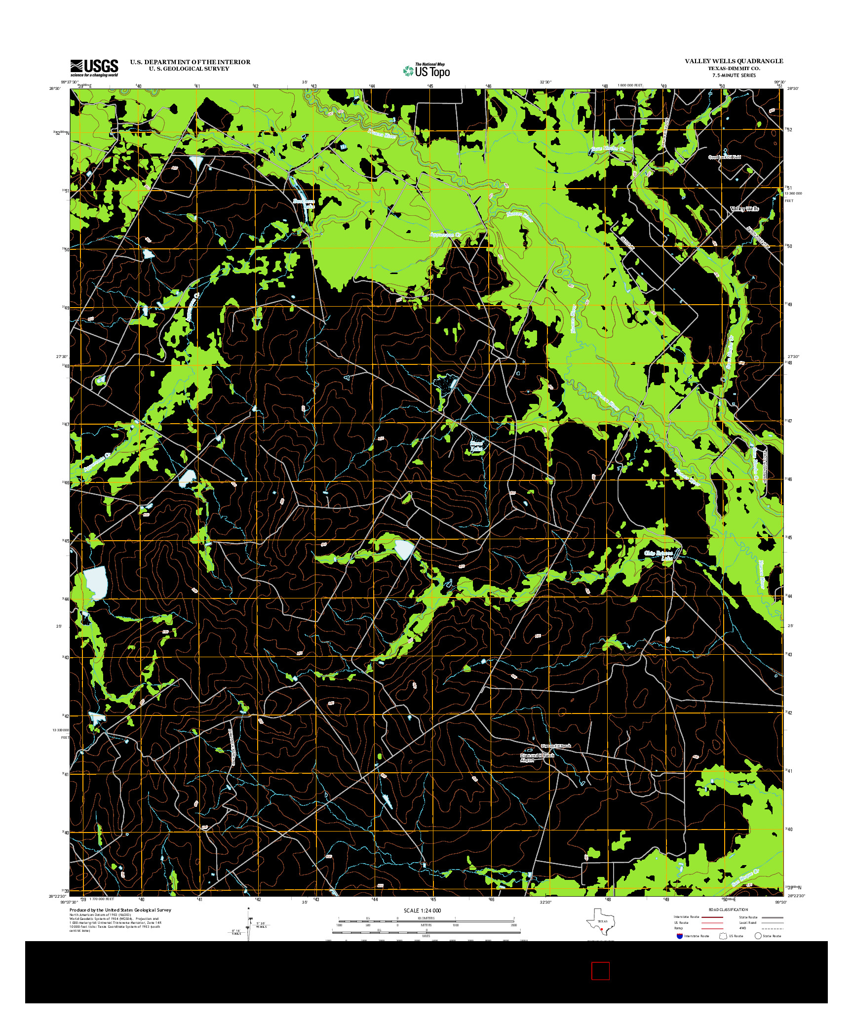 USGS US TOPO 7.5-MINUTE MAP FOR VALLEY WELLS, TX 2013