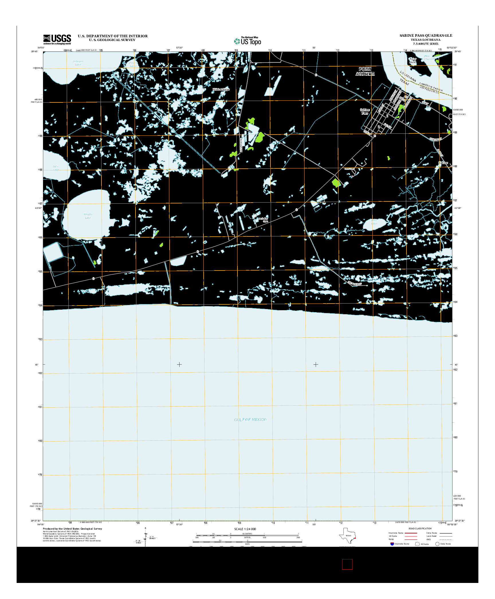 USGS US TOPO 7.5-MINUTE MAP FOR SABINE PASS, TX-LA 2013
