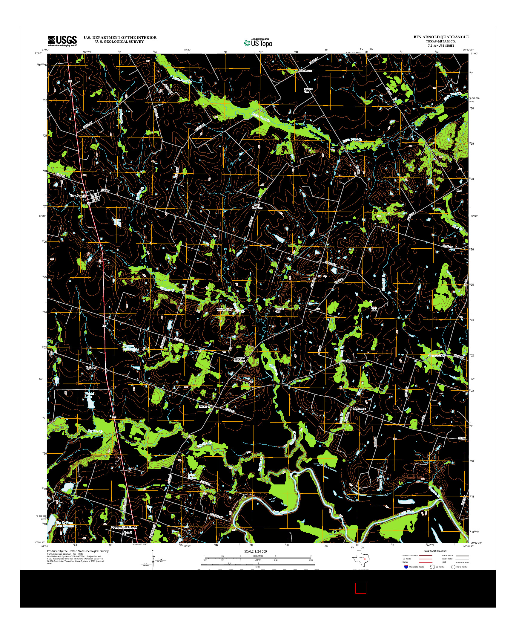 USGS US TOPO 7.5-MINUTE MAP FOR BEN ARNOLD, TX 2013