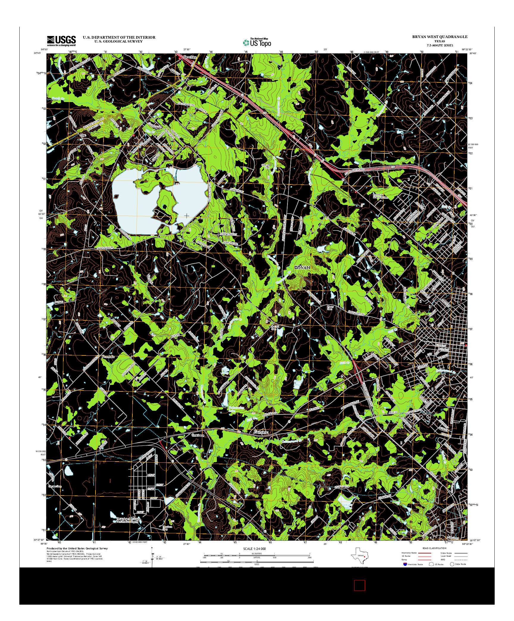 USGS US TOPO 7.5-MINUTE MAP FOR BRYAN WEST, TX 2013