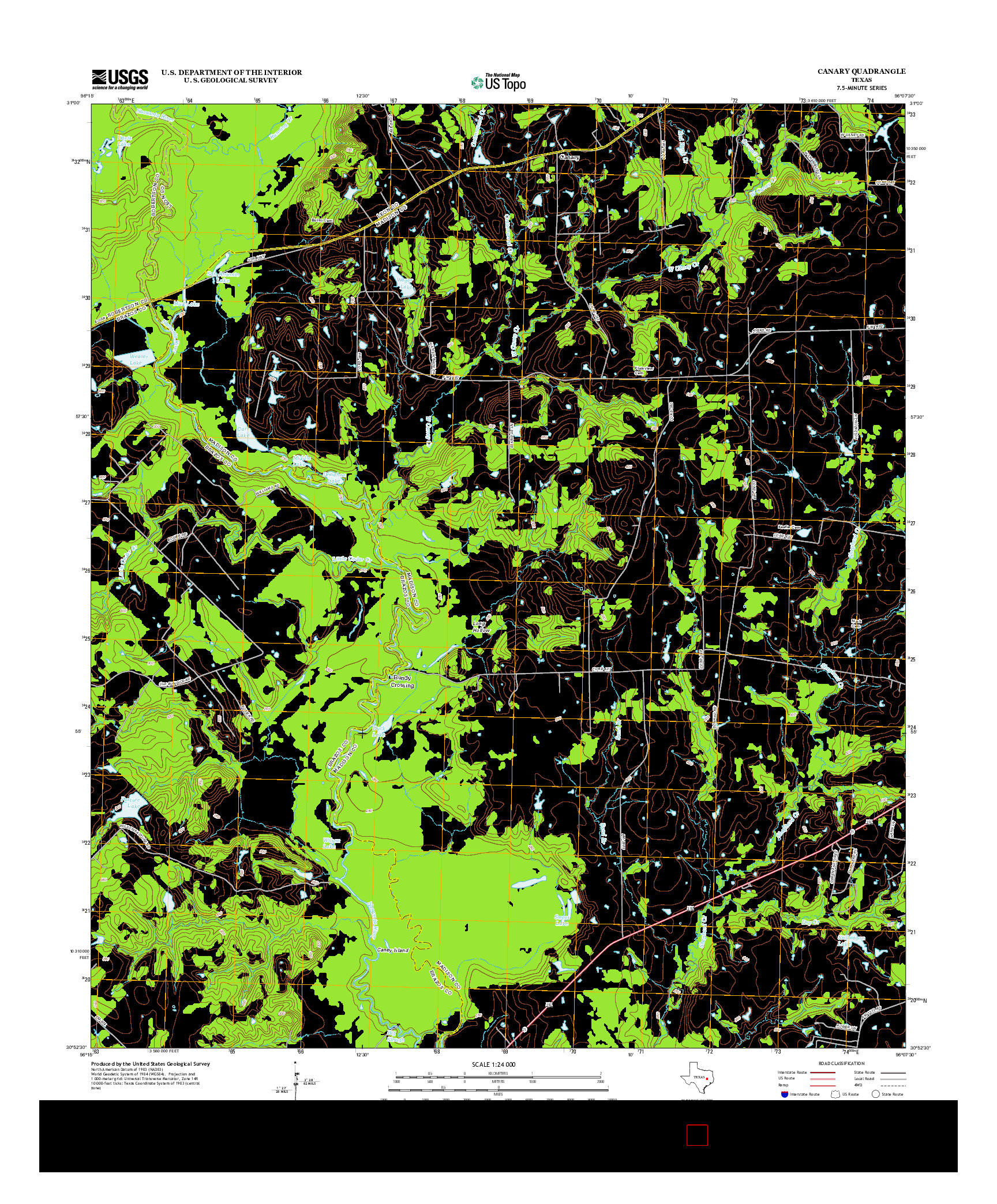 USGS US TOPO 7.5-MINUTE MAP FOR CANARY, TX 2013