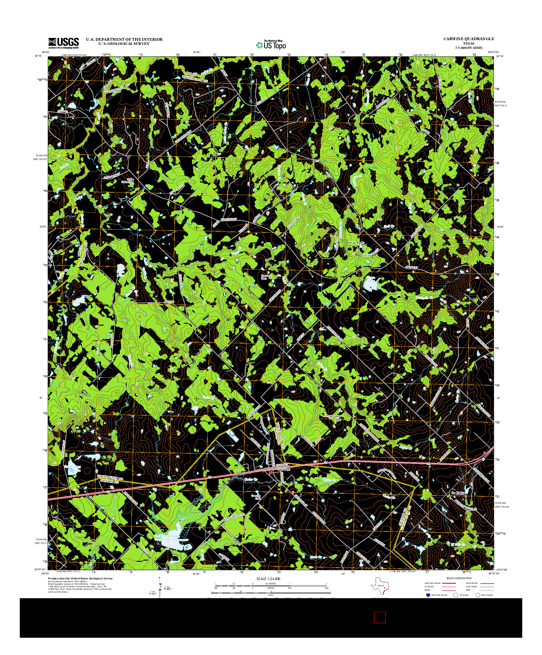 USGS US TOPO 7.5-MINUTE MAP FOR CARMINE, TX 2013