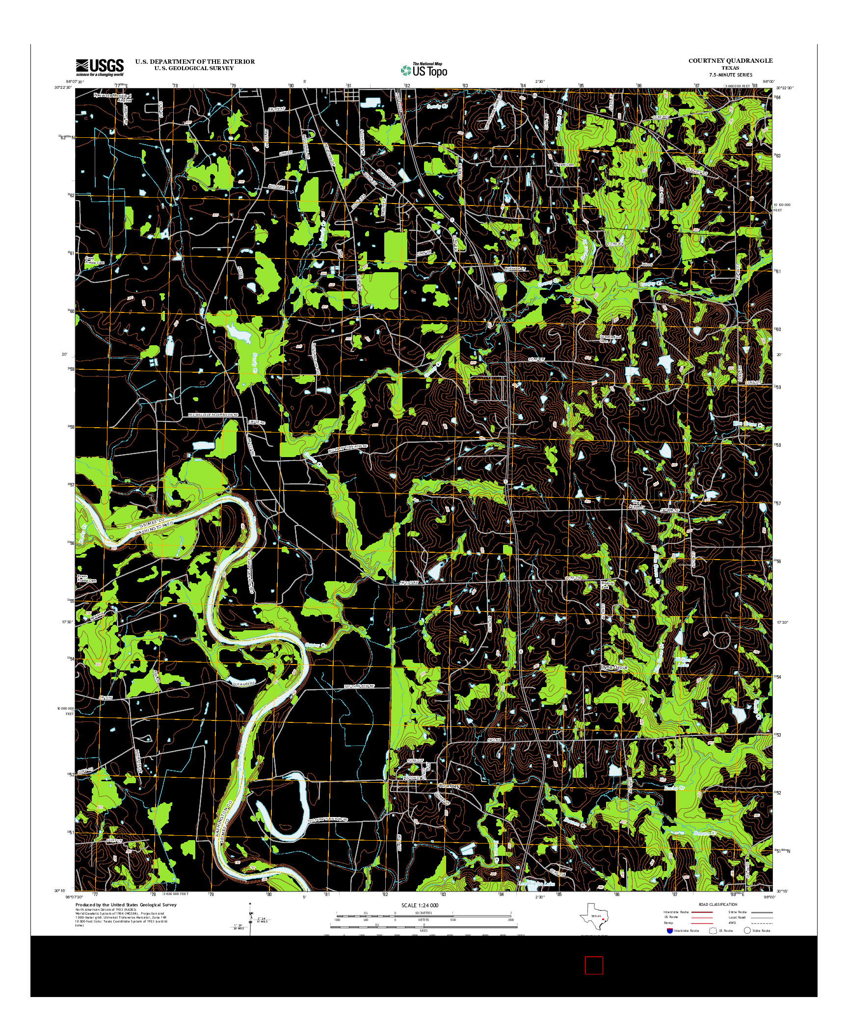 USGS US TOPO 7.5-MINUTE MAP FOR COURTNEY, TX 2013